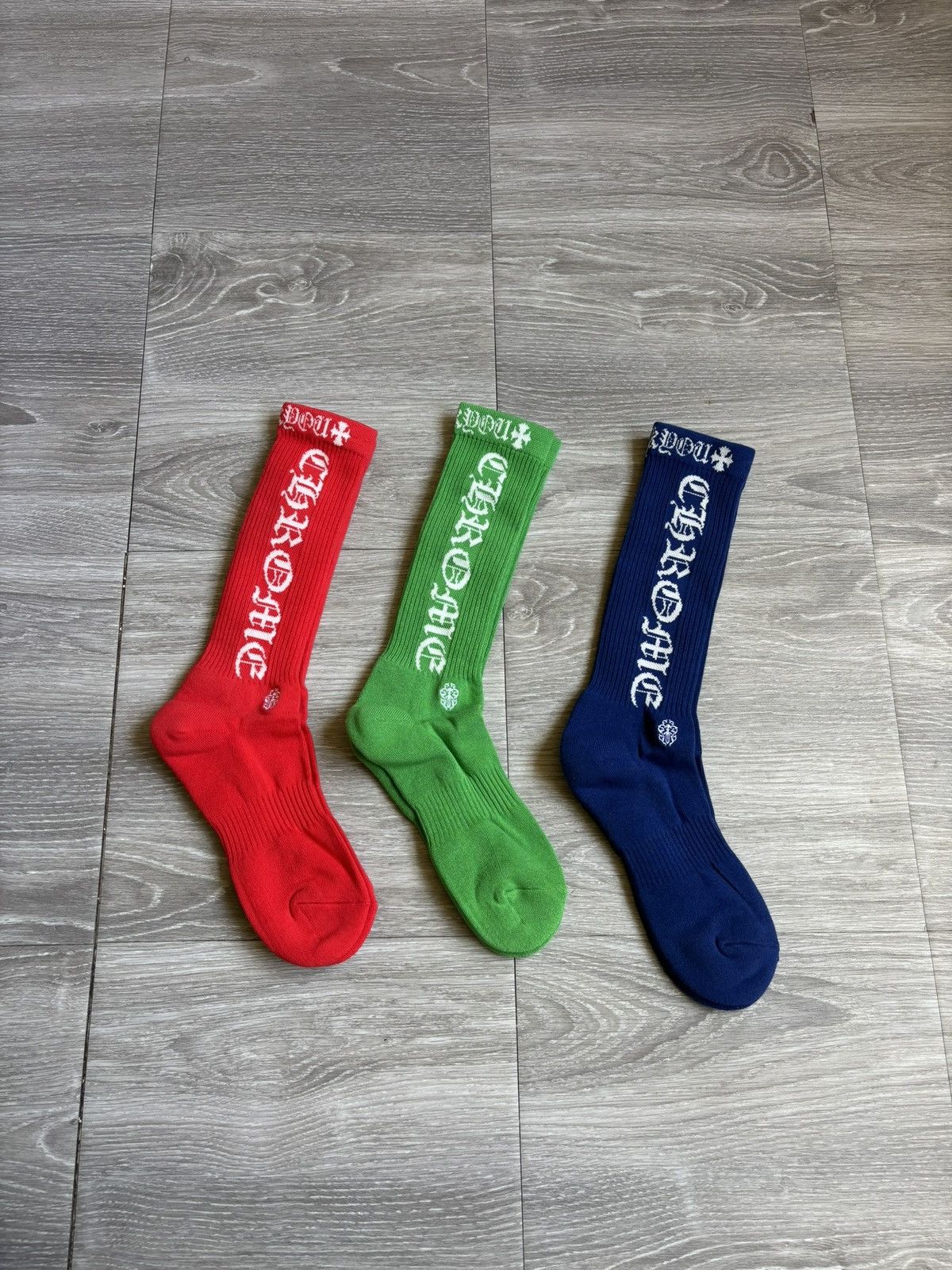 Chrome Hearts Fuck You Sport Socks Navy/Burgundy | Grailed