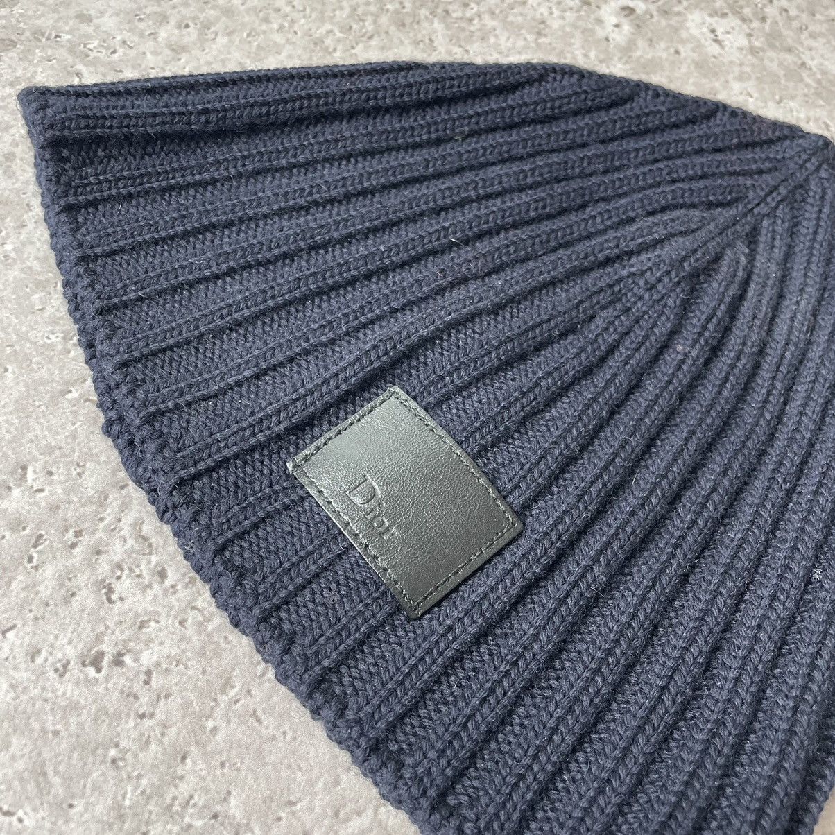 Dior DIOR HOMME Leather Patch Logo Stretched Wool Beanie Hat Size ONE SIZE - 7 Thumbnail