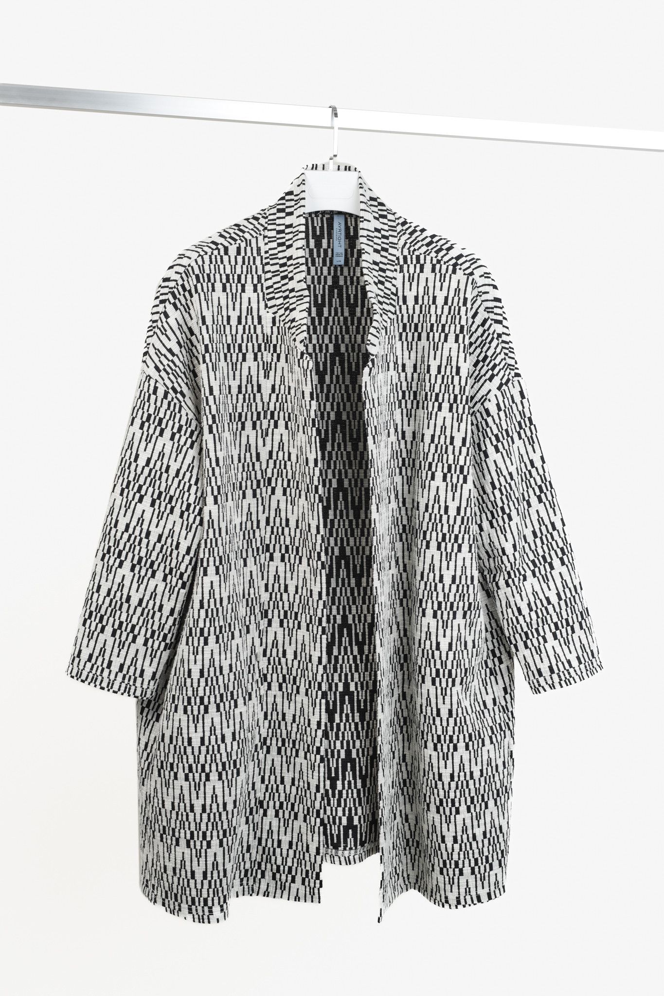 Other Ayrtight Black and White Duster Coat Size L / US 10 / IT 46 - 1 Thumbnail