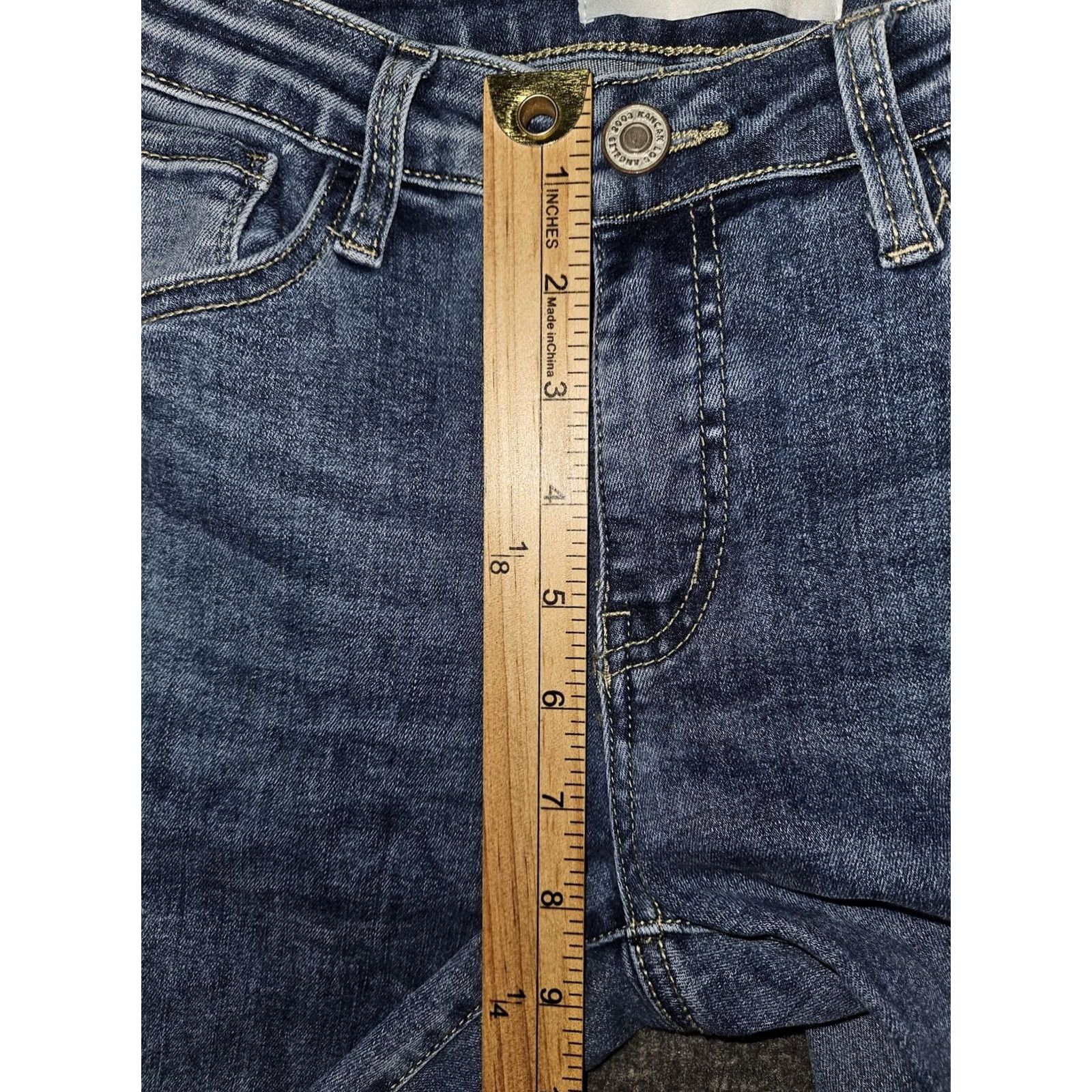 Vintage KanCan Jeans Juniors 5 Blue Medium Wash Mid Rise Skinny Stretch Denim Pants Jeans Size 27" / US 4 / IT 40 - 5 Thumbnail
