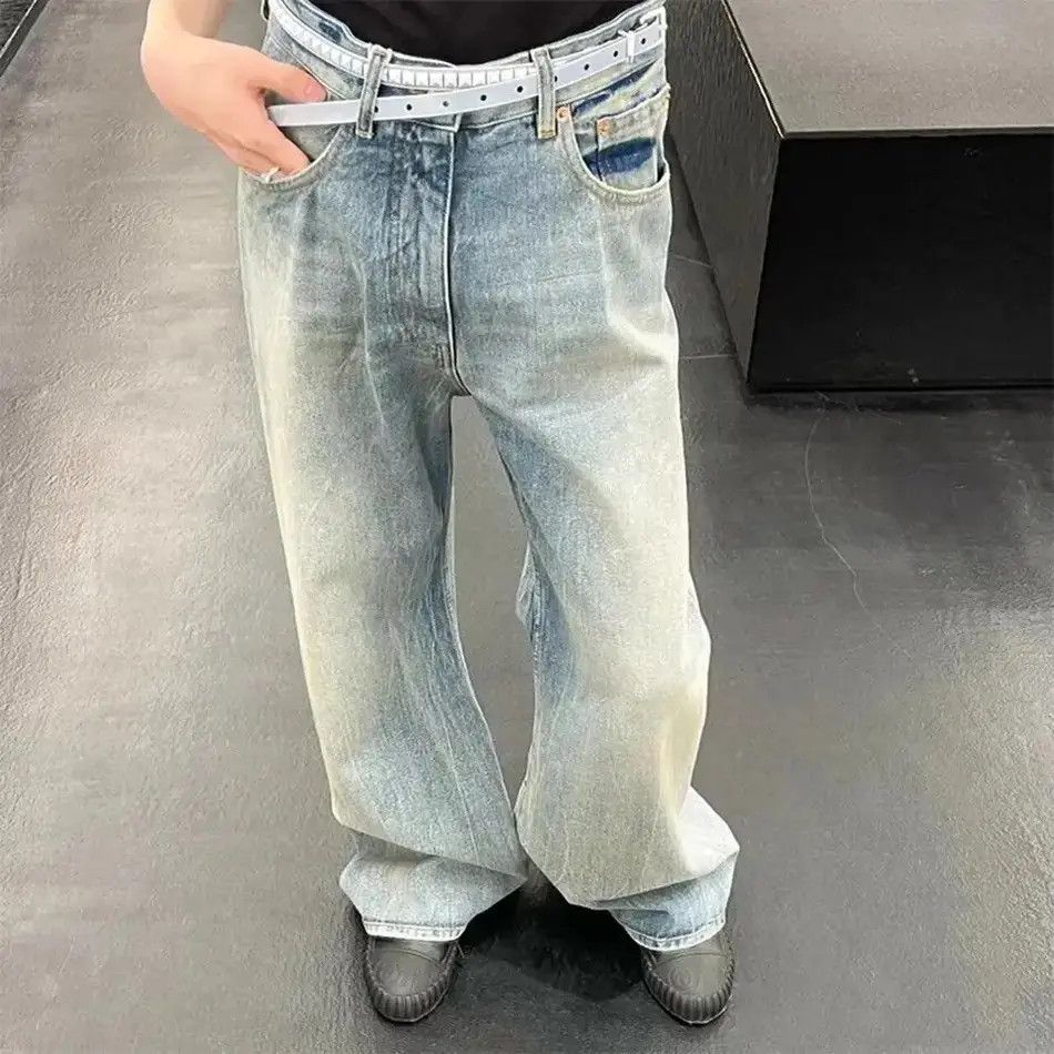 Japanese Brand × Jean Hip Hop Oversized Washed Straight Vintage Jeans y2k Size US 32 / EU 48 - 3 Thumbnail