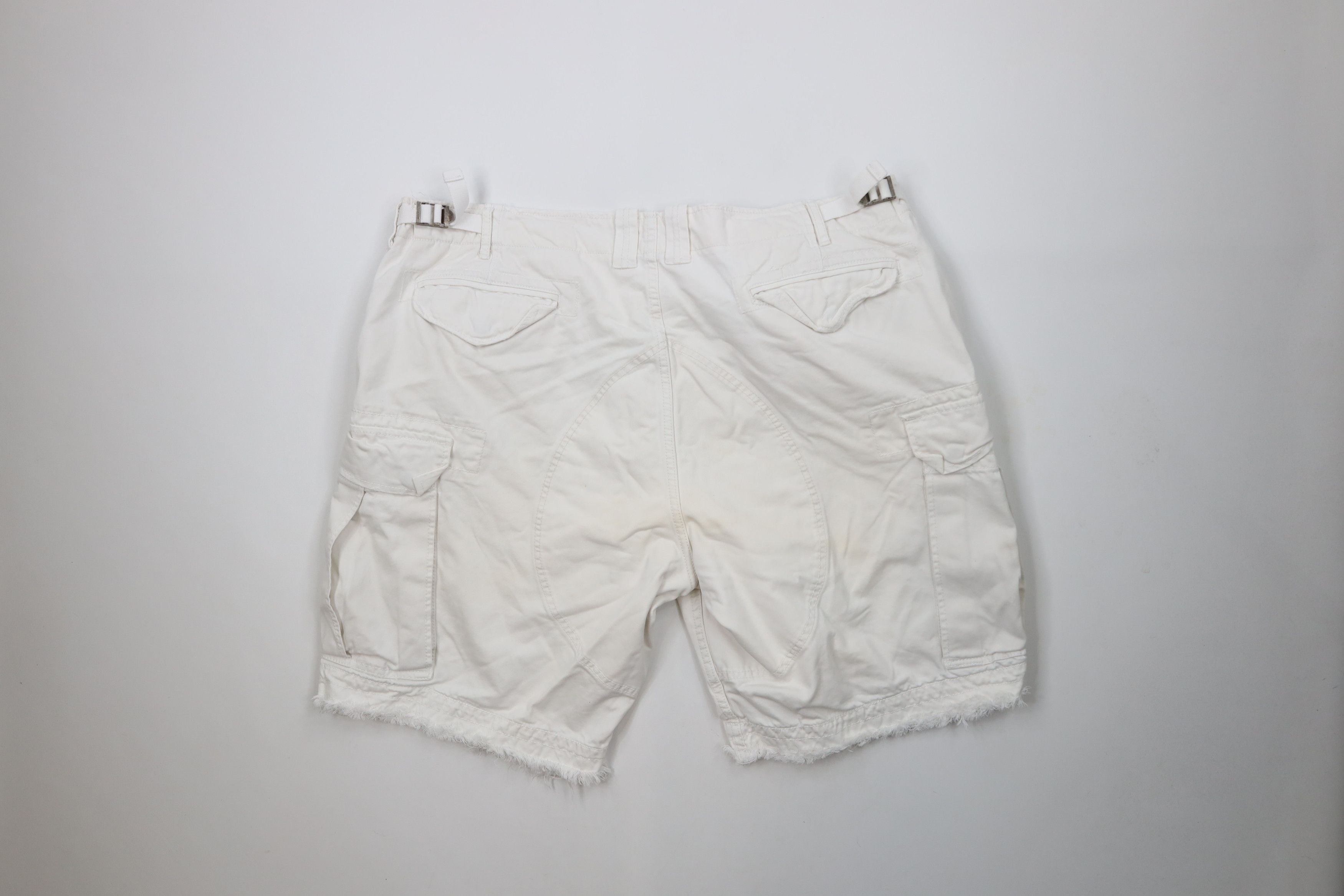 Ralph Lauren × Vintage Vintage 90s Ralph Lauren Heavy Military Cargo Shorts White Size US 40 / EU 56 - 12 Thumbnail