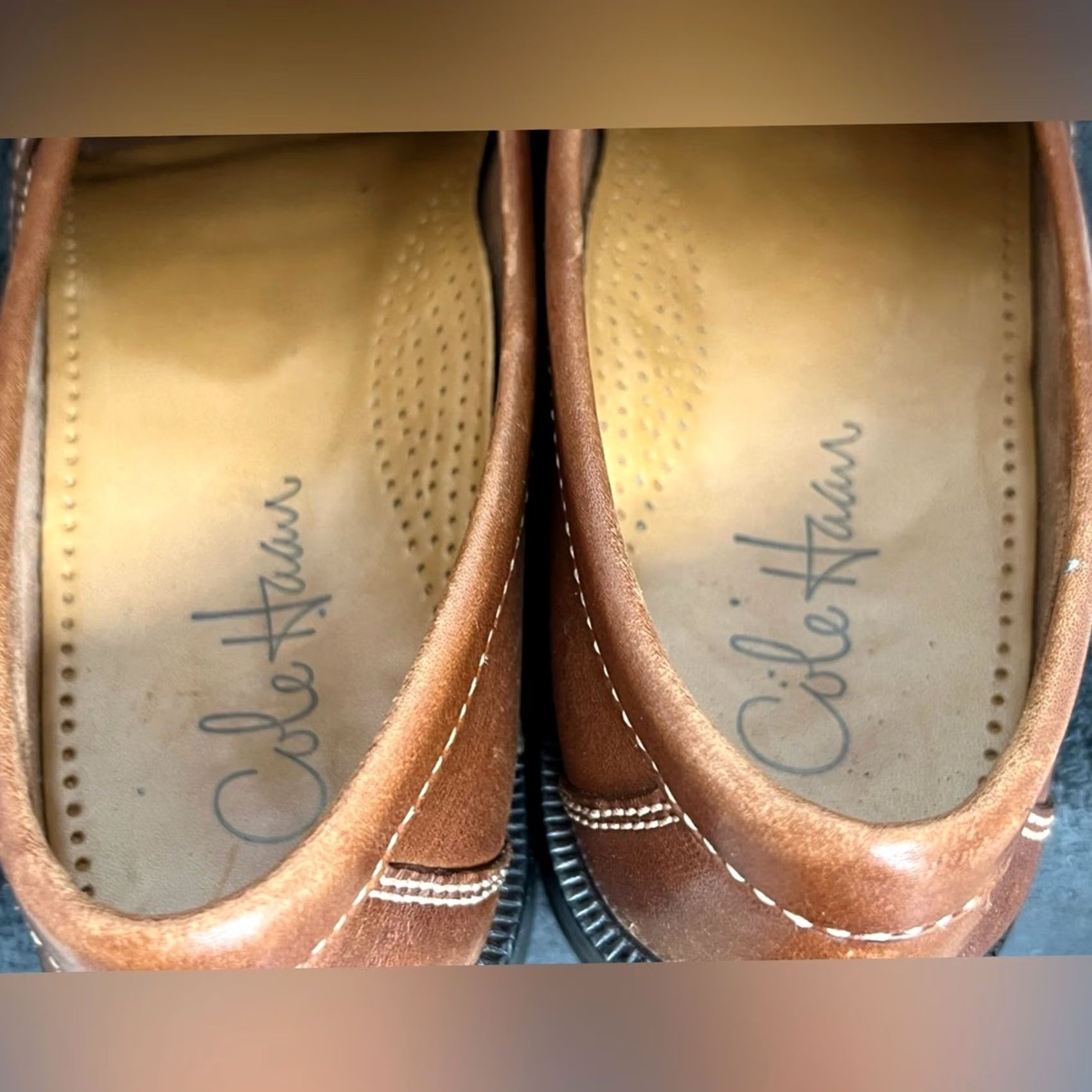 Cole Haan Cole Haan Moc Toe Loafer Full Strap Penny Mens 10N Saddle Tan Leather VGUC Size US 10 / EU 43 - 6 Thumbnail