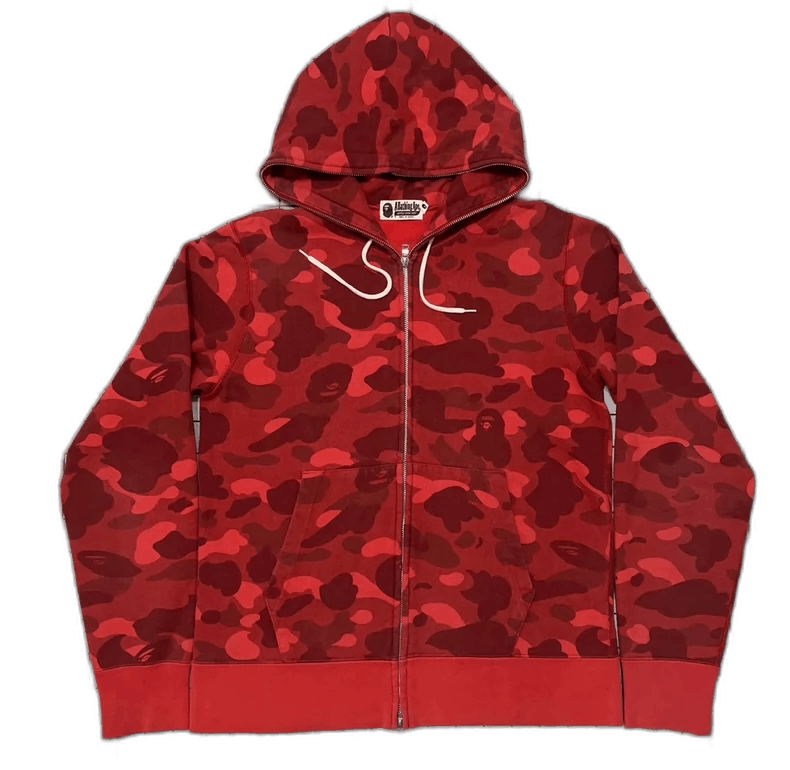 Bape Bape Red Camouflage Hoodie with Hood Size US L / EU 52-54 / 3 - 1 Thumbnail
