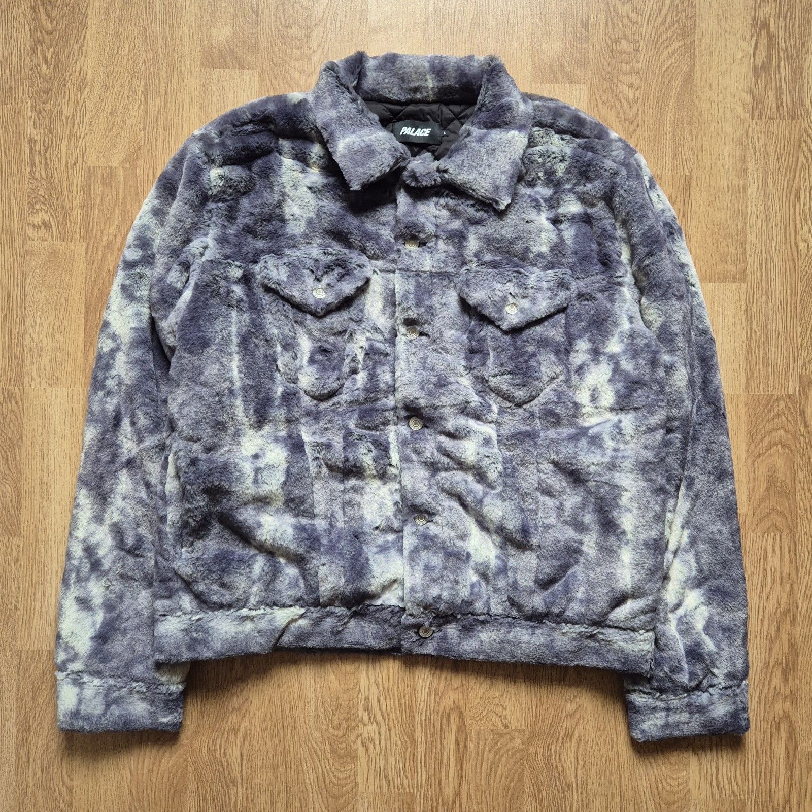 Palace Furry Trucker Jacket Grey Large Brand New SS24