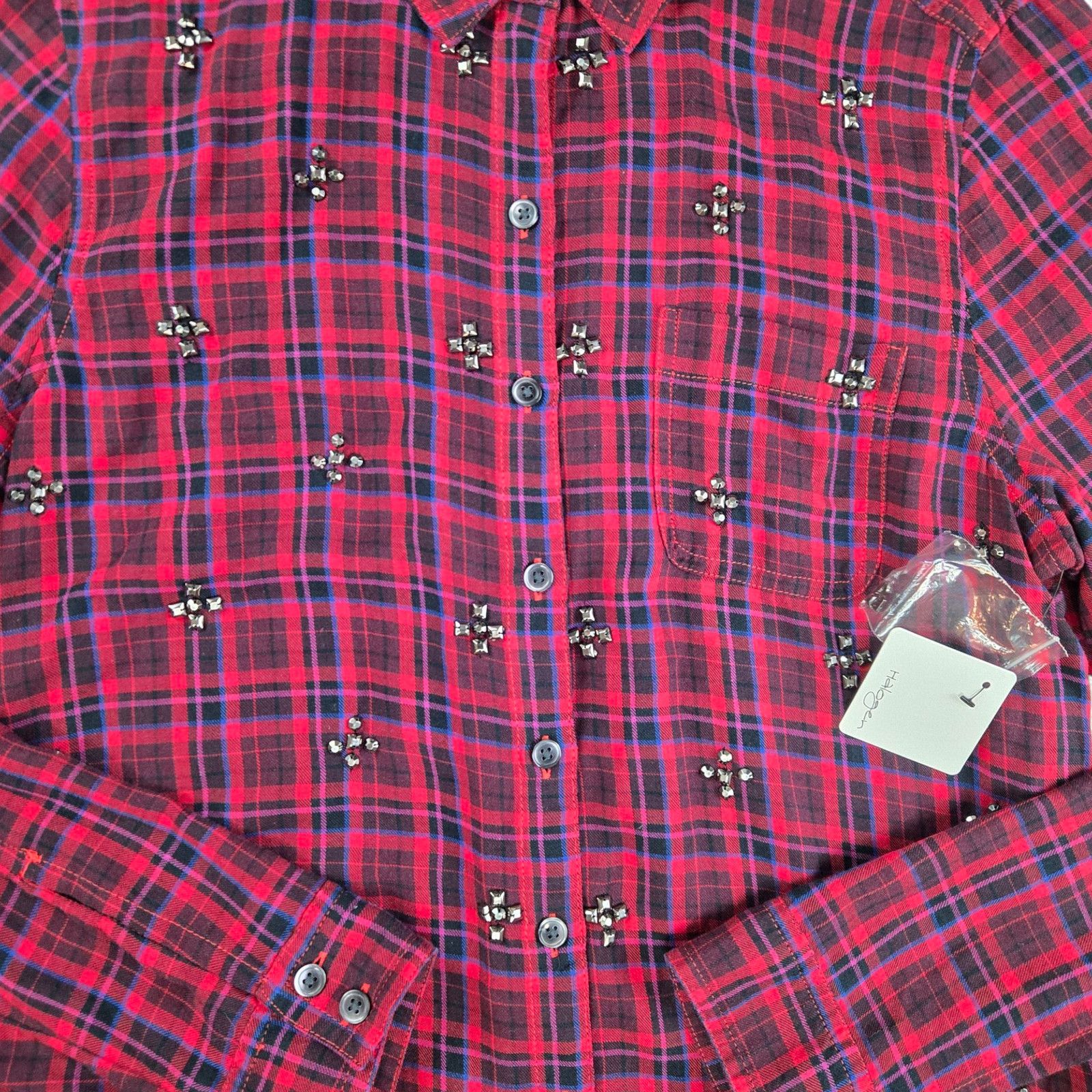 Other Embellished Plaid Button Down Shirt Flannel Size Medium Size M / US 6-8 / IT 42-44 - 4 Thumbnail