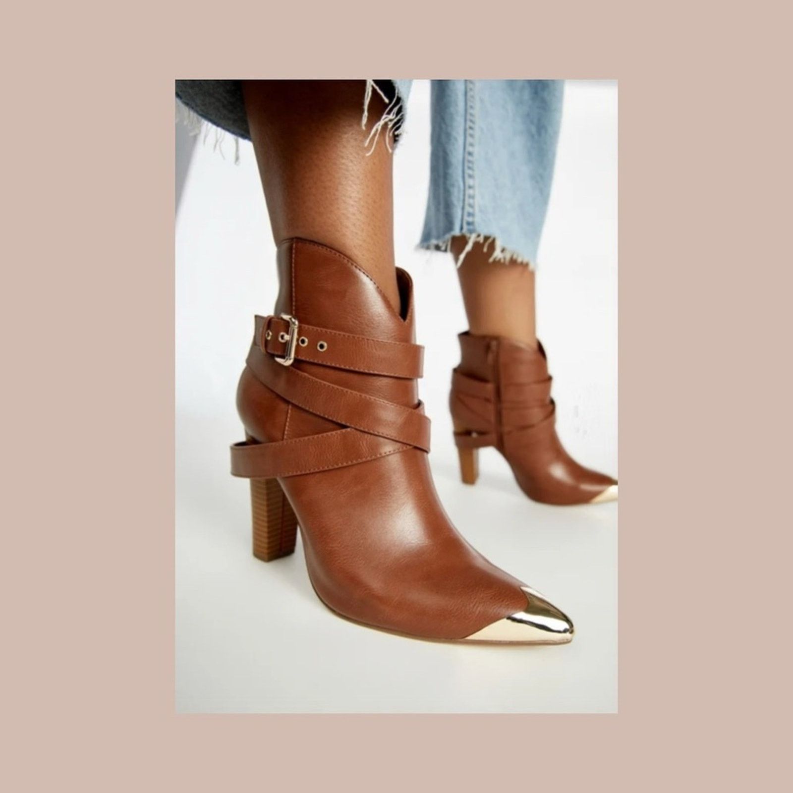 Fenton Shoe Dazzle Stevie Heeled Ankle Boot in Brown Size US 8 / IT 38 - 2 Thumbnail