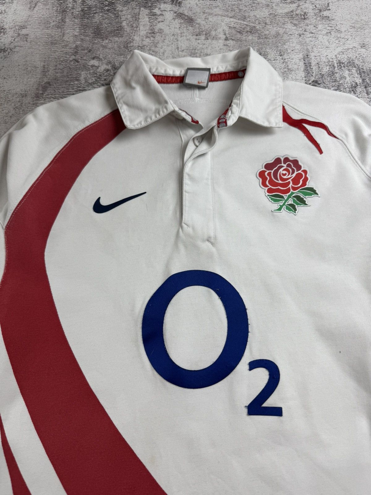 Nike Vintage Nike England 2003/2004 Rugby Y2K O2 Long Sleeve JerseyPolo T Shirt Size US L / EU 52-54 / 3 - 6 Thumbnail