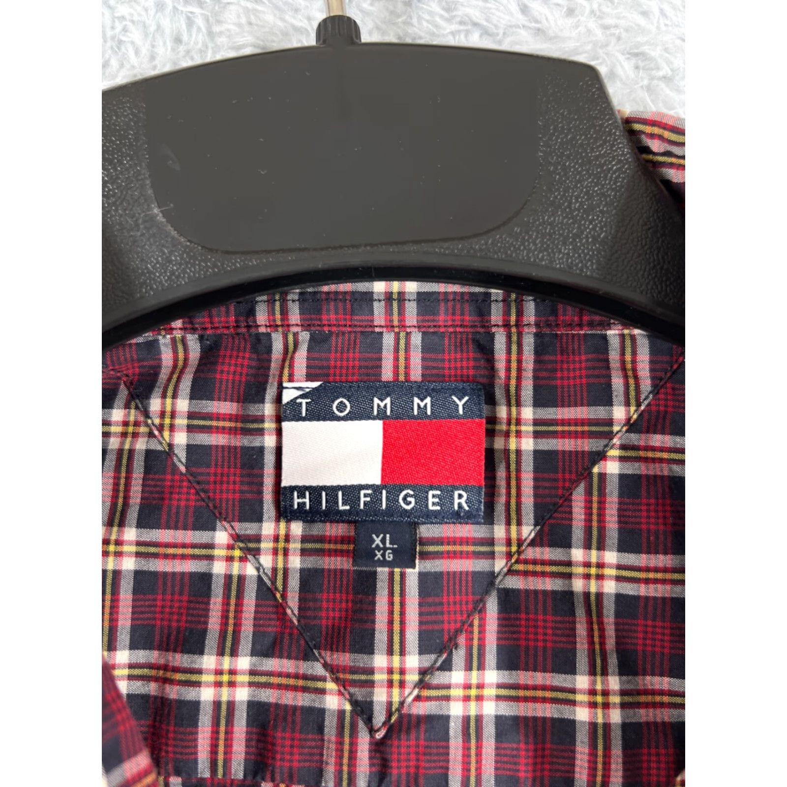Tommy Hilfiger Tommy Hilfiger Shirt Mens XL Red Plaid Button-Down Long Sleeve Pocket Logo Embroidered Cotton Casual Size US XL / EU 56 / 4 - 7 Thumbnail
