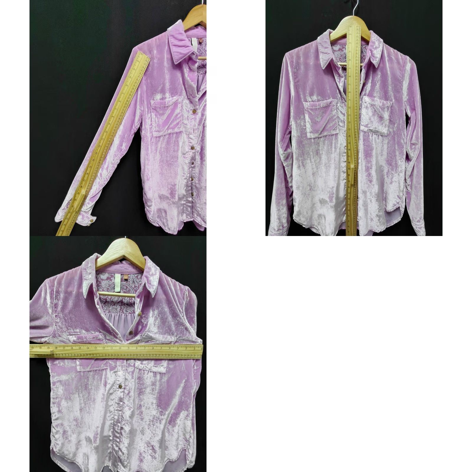 Vintage VINTAGE Pilcro Pink Crushed Velvet Button Down Shirt Long Sleeve Size 2 Size XS / US 0-2 / IT 36-38 - 8 Thumbnail