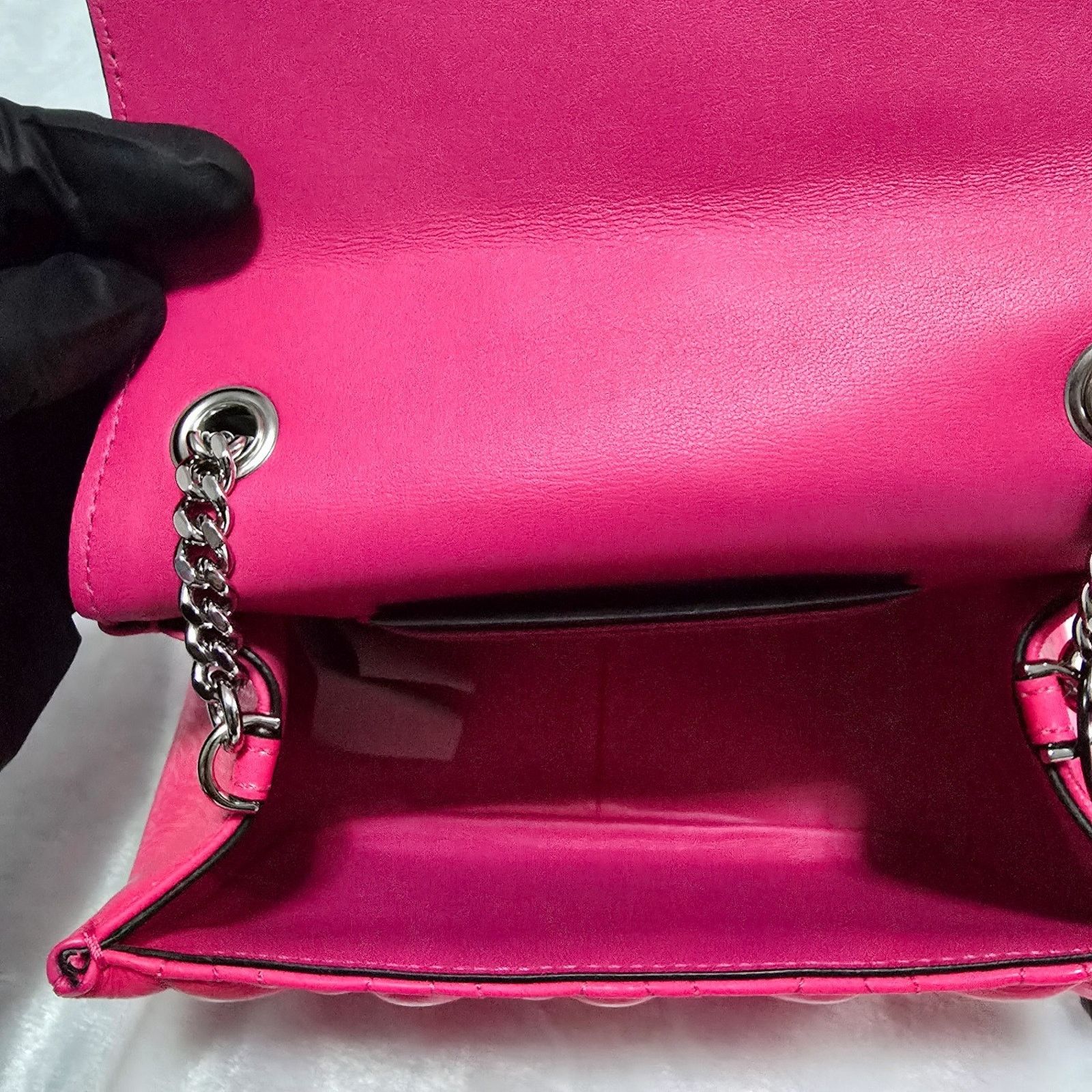 Versace Versace Virtus Quilted Matelassé Leather Crossbody Bag Pink Size ONE SIZE - 8 Thumbnail