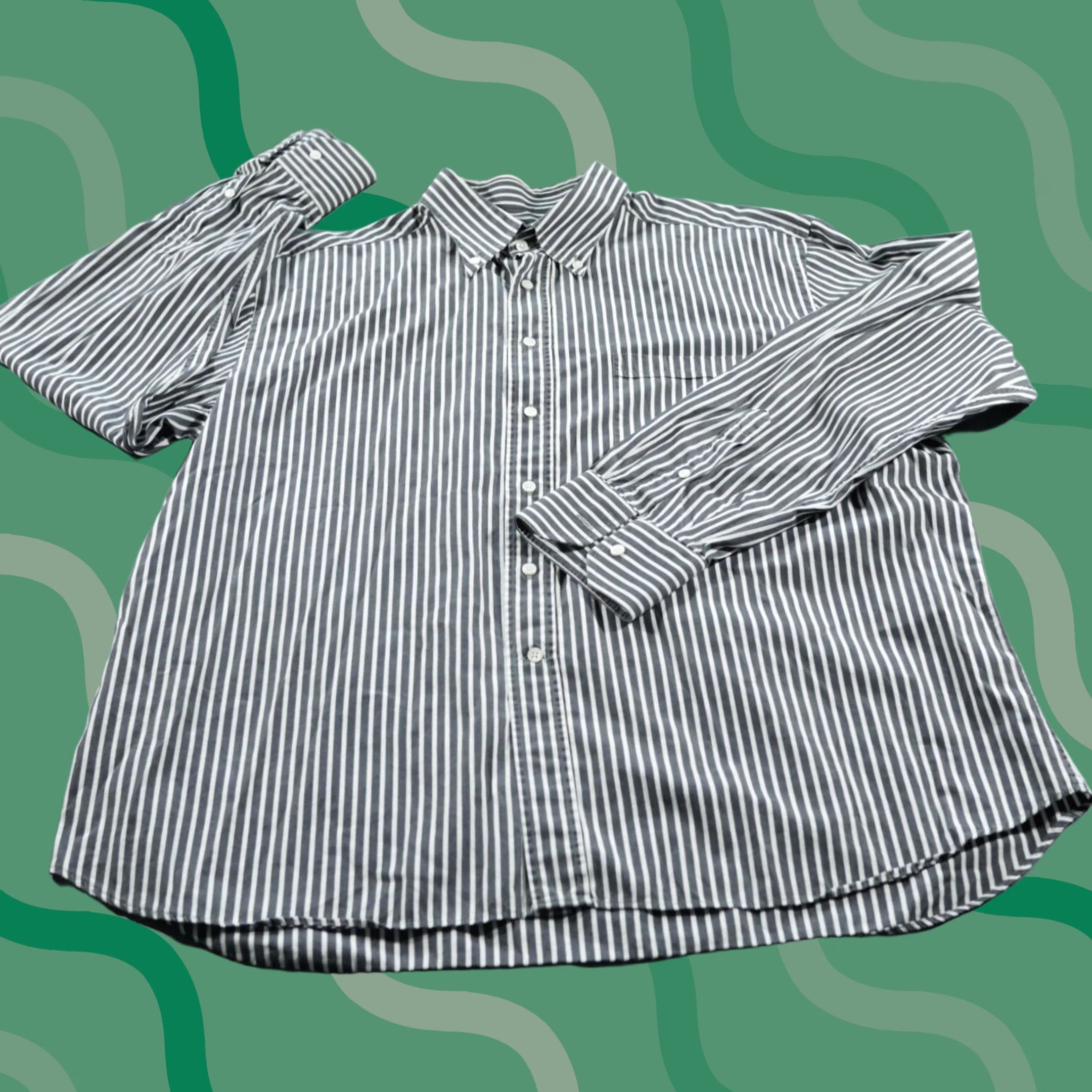 Canali Canali Shirt Mens 45 Black White Striped Barrell Cuffs Button-Down Italy Size US XXL / EU 58 / 5 - 1 Thumbnail