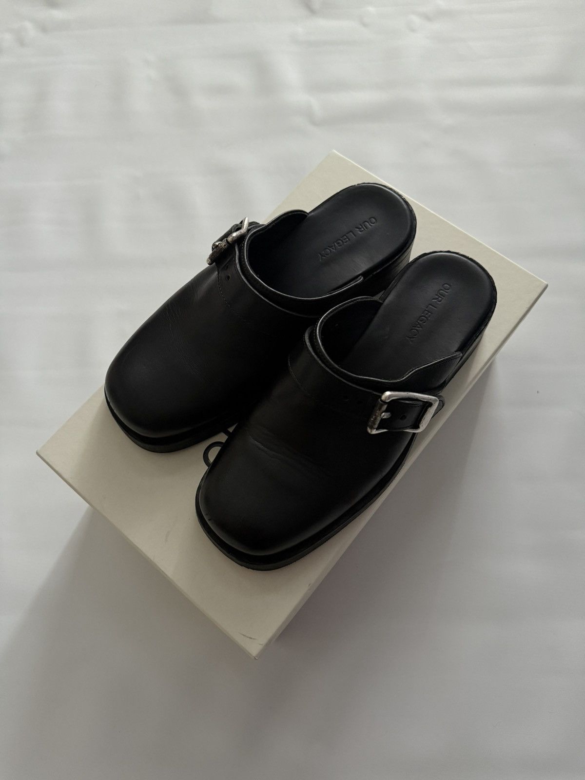 Our Legacy Camion Mule Black Leather Our Legacy Camion Mule Black