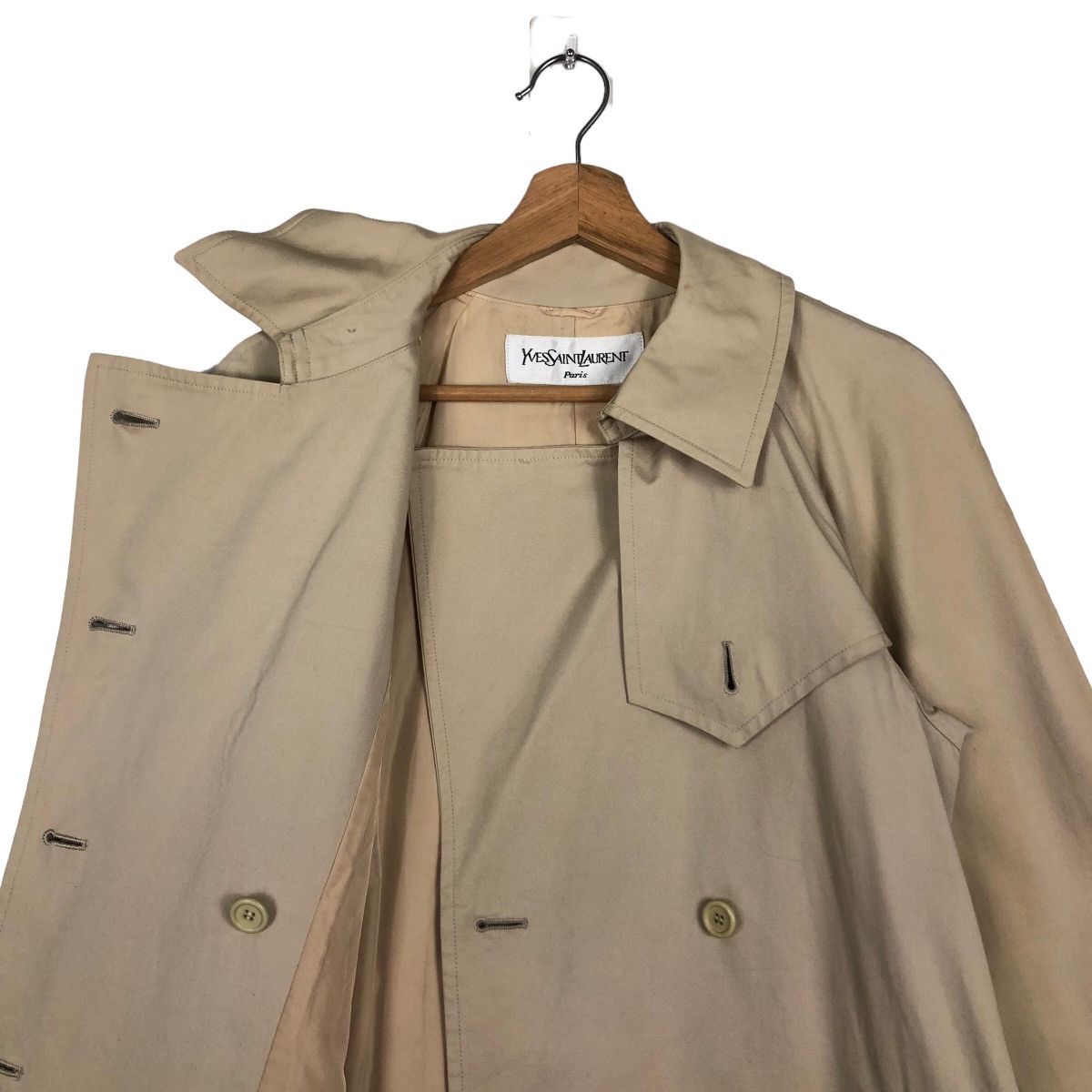 Yves Saint Laurent 🔥Rich Brown - Long Fly Coats Double Breast Bondage Design Size US M / EU 48-50 / 2 - 10 Thumbnail