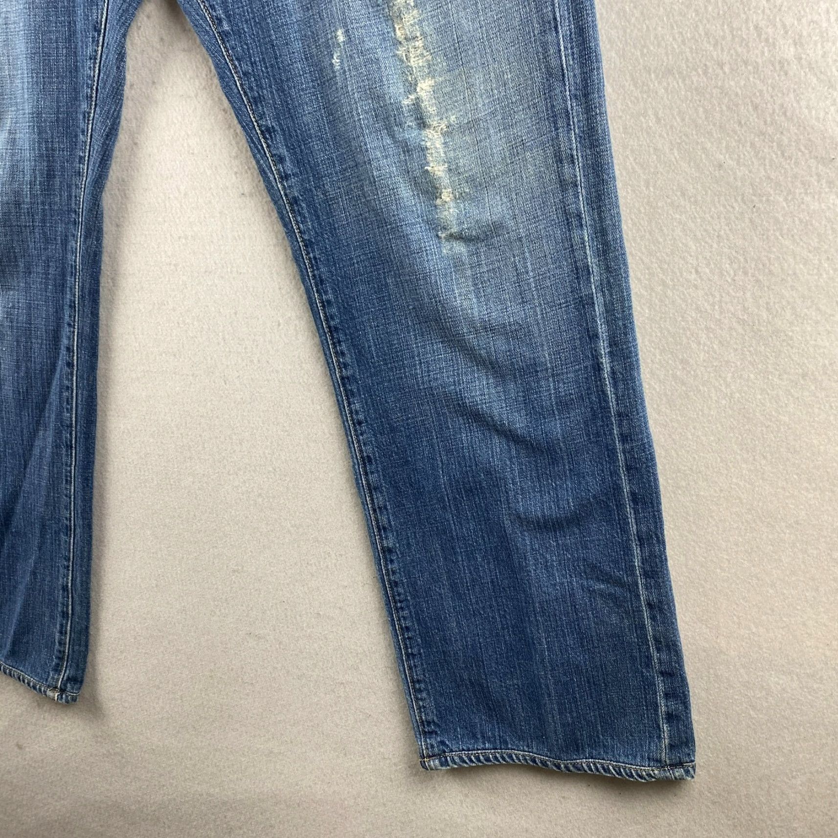 Denime VINTAGE Agave Jeans Mens 36 Blue Relaxed Straight Distressed Denim Dark Size US 36 / EU 52 - 6 Thumbnail
