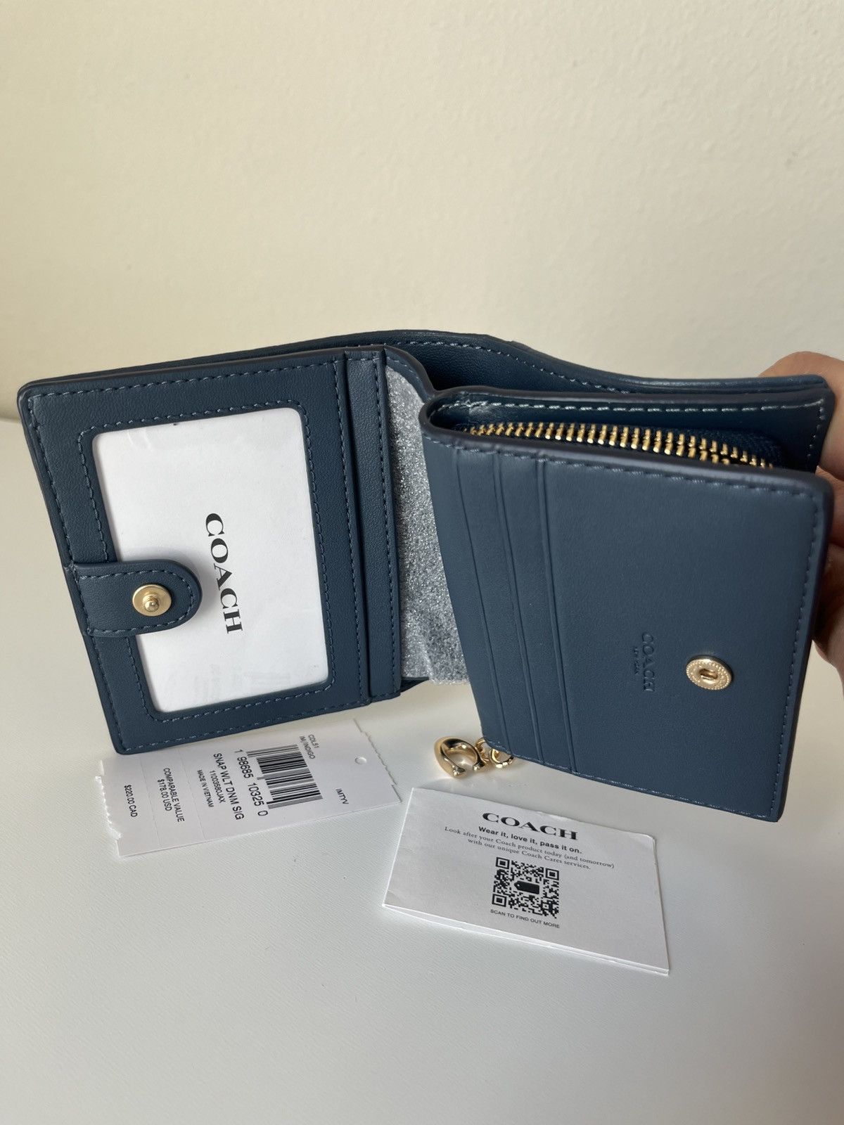 Coach Coach Snap Wallet In Signature Denim Size ONE SIZE - 6 Thumbnail