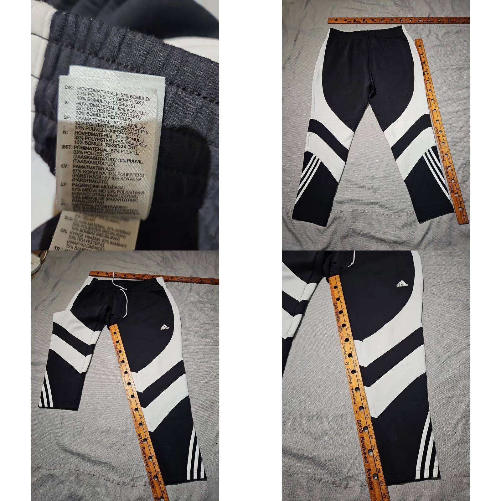 Adidas Adidas Pants Mens XL Black White Knit Colorblock Active Lounge Jogger Drawstring Size US 36 / EU 52 - 8 Thumbnail