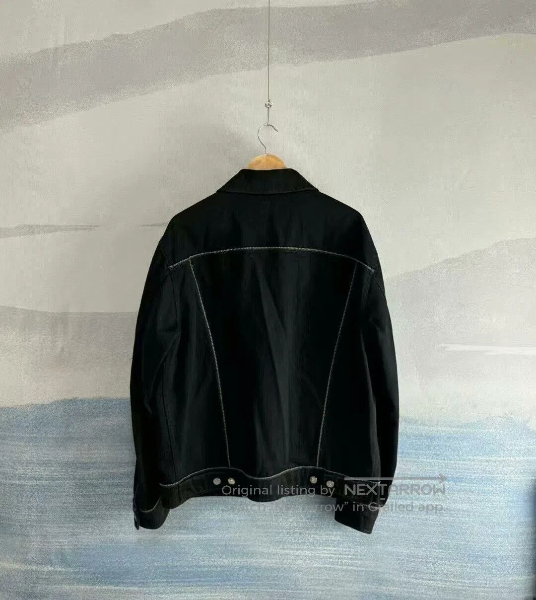 Fendi black denim jacket with leather patch. Size US L / EU 52-54 / 3 - 2 Thumbnail