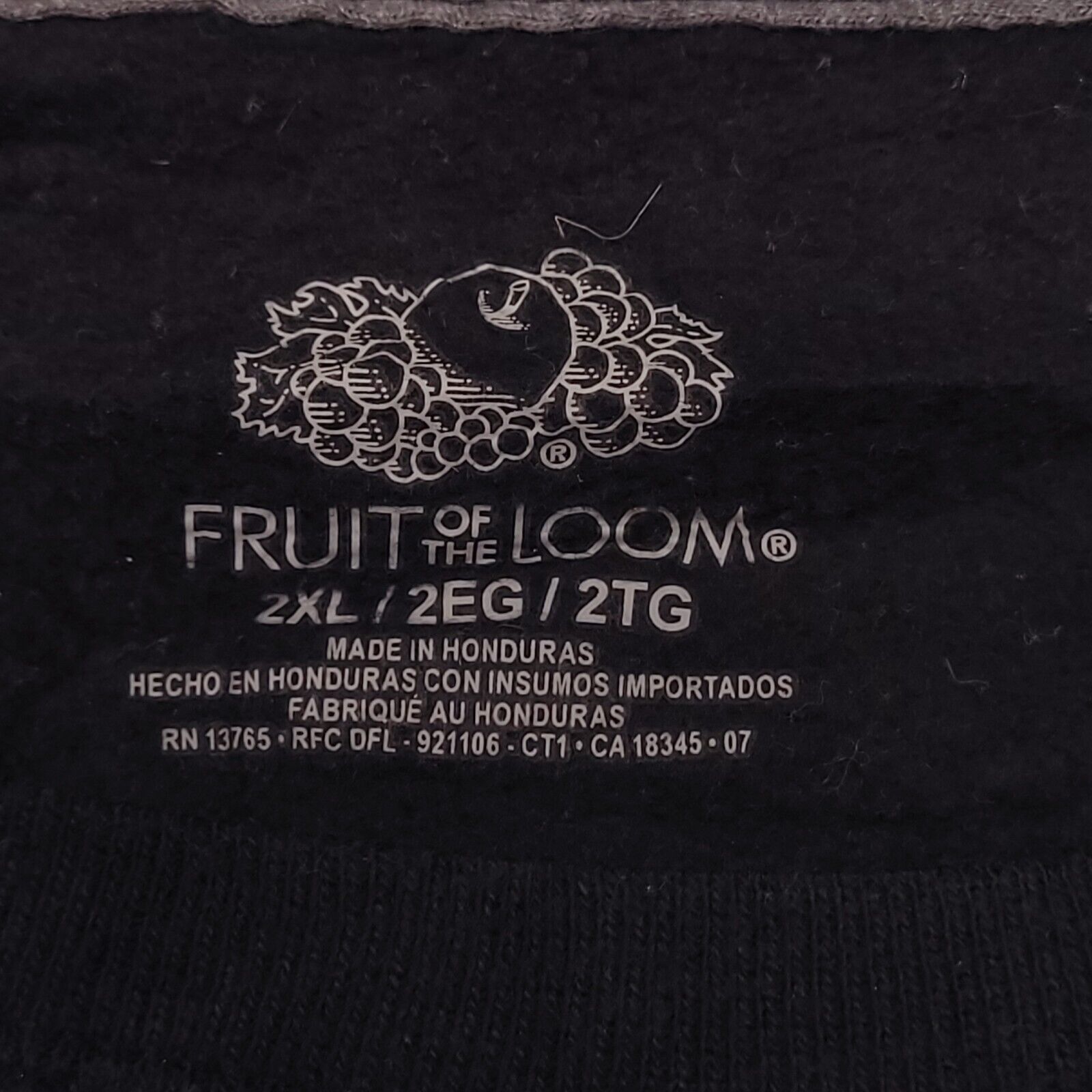 Fruit Of The Loom Fruit of the Loom Pullover Sweatshirt Mens Size 2XL Black Size US XXL / EU 58 / 5 - 3 Thumbnail
