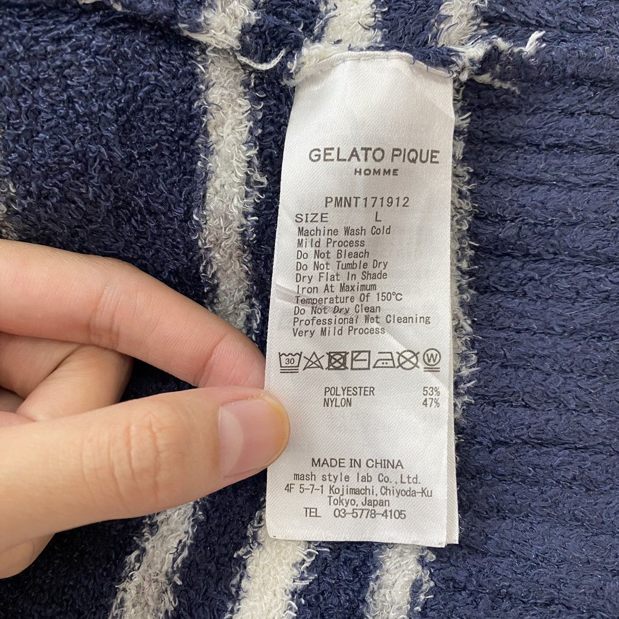 Other GELATO PIQUE HOMME Stripes Deep Pile Sherpa Fleece Hoodie Size US XL / EU 56 / 4 - 5 Thumbnail