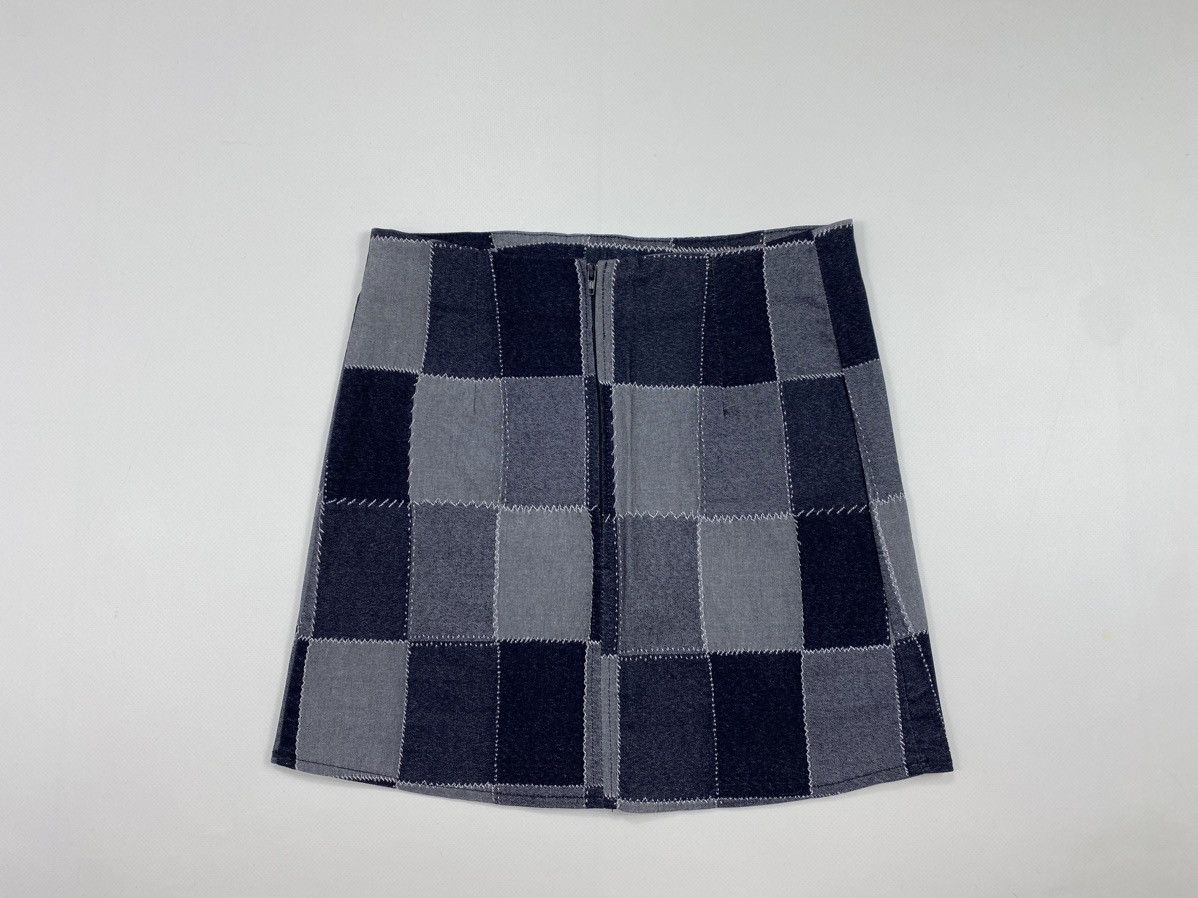 Vintage 🔥LASTDROP🔥 Y2K Japanese Style Patchwork Elastic Mini Skirt Size 26" / US 2 / IT 38 - 7 Thumbnail