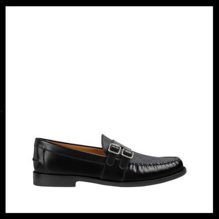 Buckle GG Supreme Canvas and Leather Loafer in black