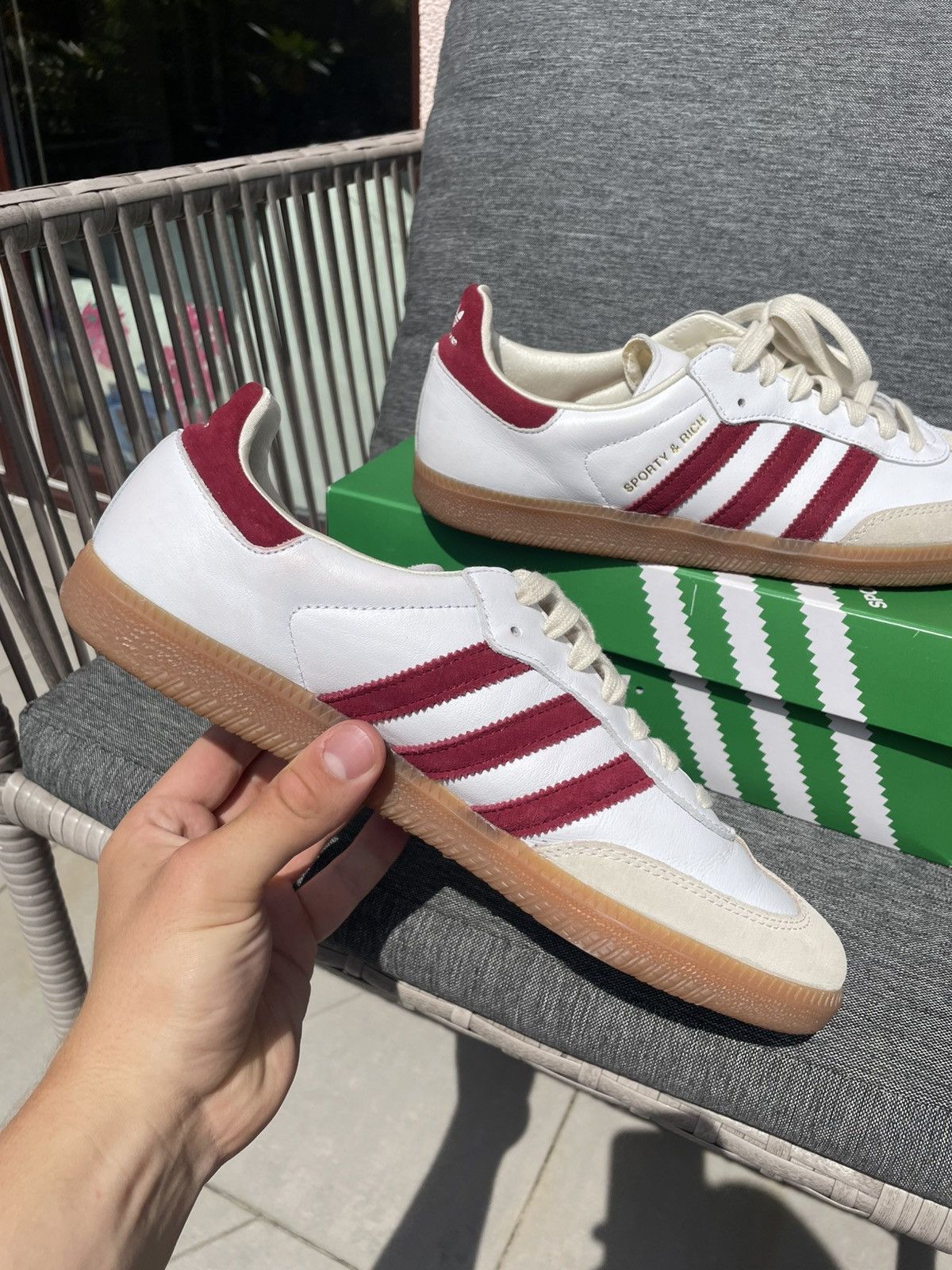 Adidas × Sporty & Rich Vintage Retro Old Money Adidas Samba Burgundy Size US 11 / EU 44 - 11 Thumbnail