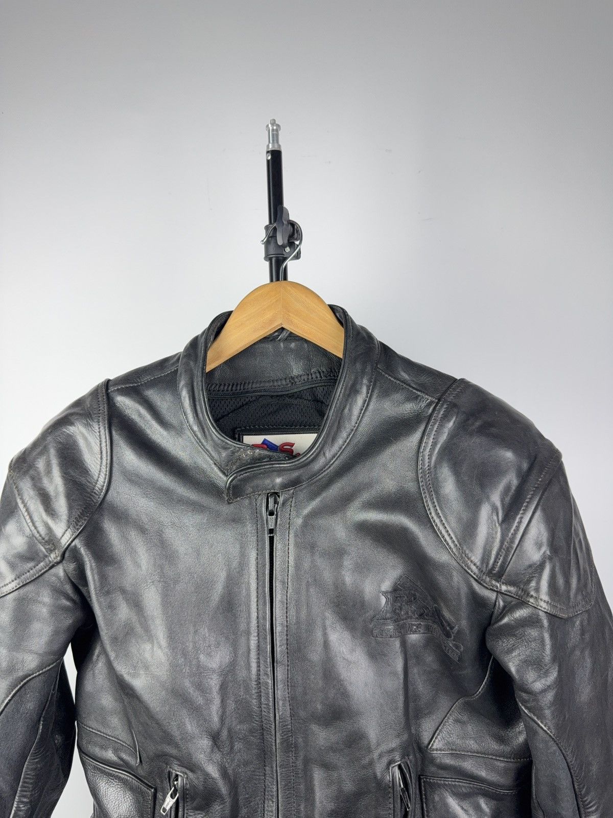 Leather Vntg 00s Heavy Leather Racing MOTO R.S. Bomber Jacket Punk Size US XL / EU 56 / 4 - 2 Thumbnail