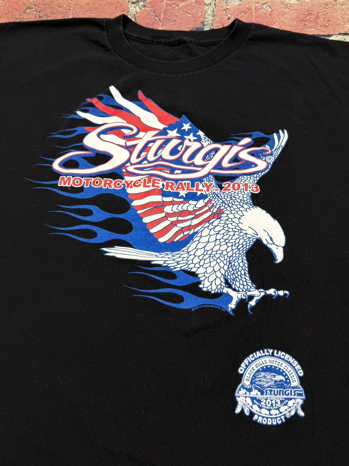 Other Sturgis Motorcycle Rally Biker Patriotic Flaming Eagle Tee Size US XL / EU 56 / 4 - 2 Thumbnail