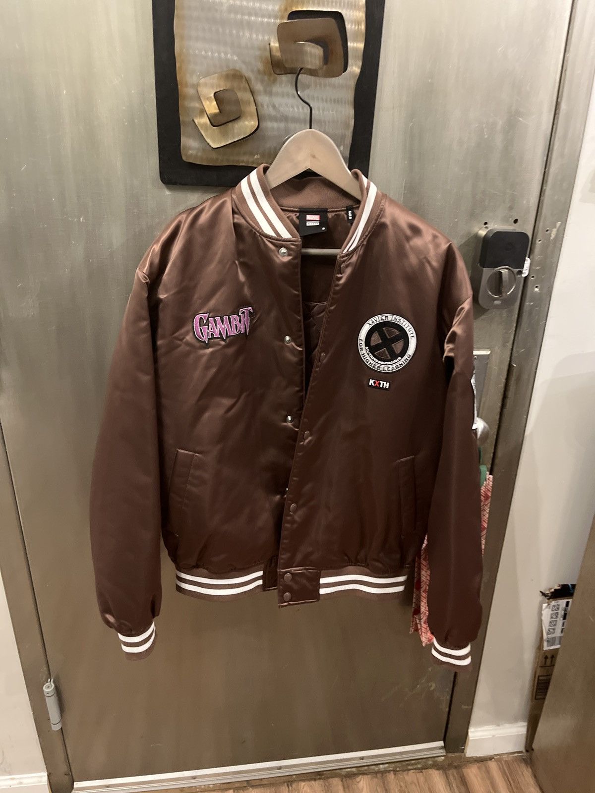 image of Kith X Men Bomber Jacket in Brown (Size Small)