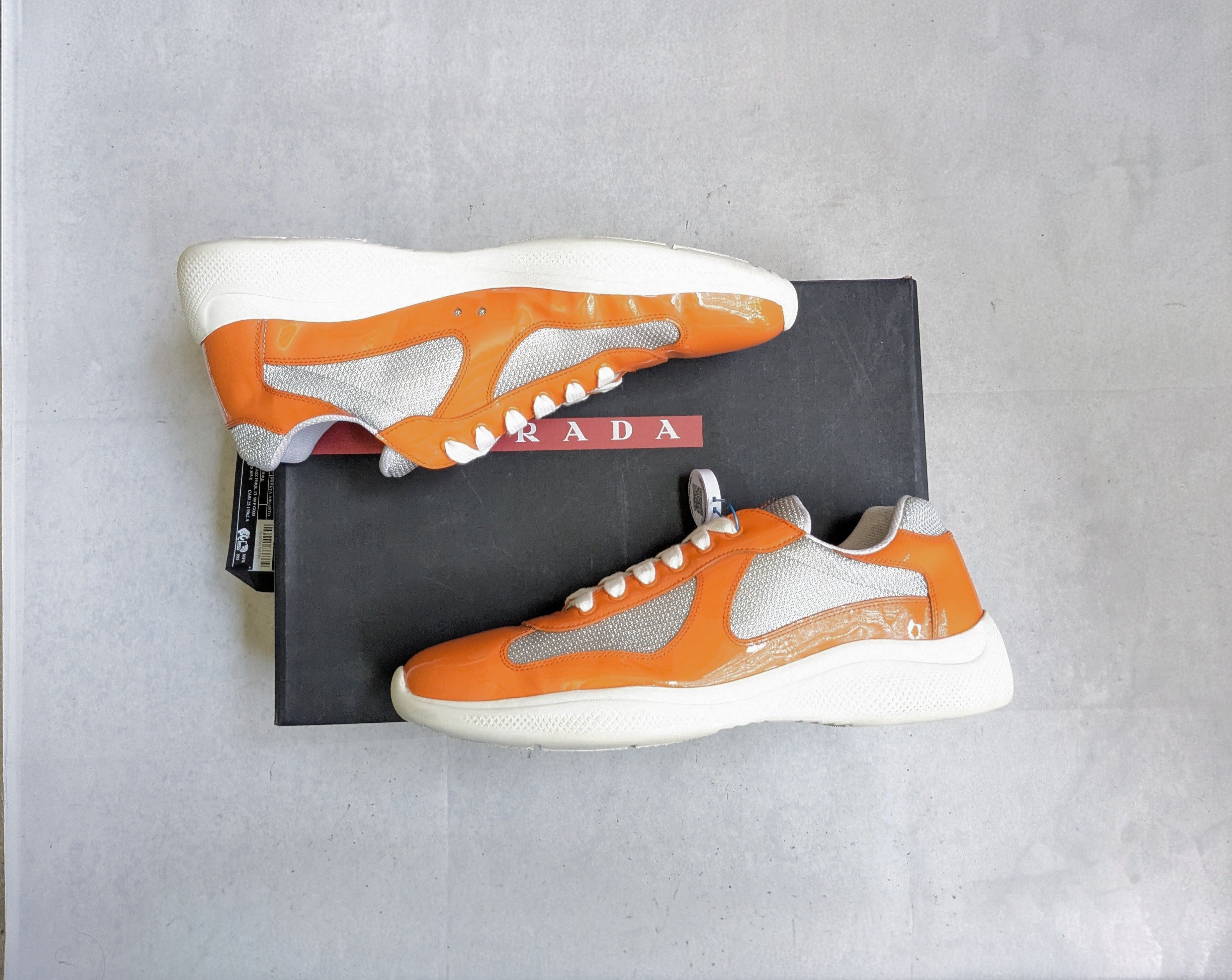 Prada Prada America's Cup Sneakers Orange 12 Patent Low Tops Size US 12 / EU 45 - 4 Thumbnail