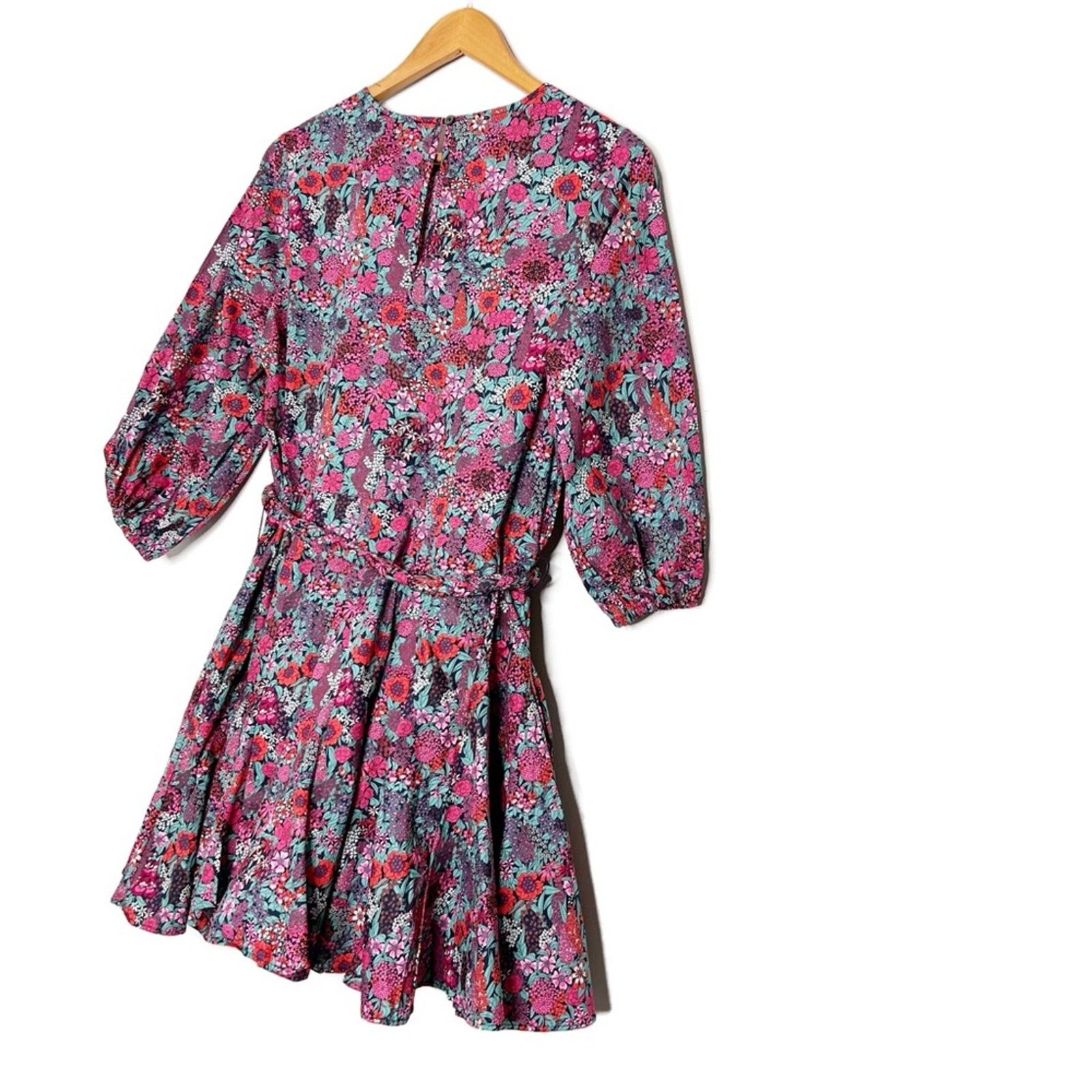 Other Evereve Women’s Floral Belted Mini Full Skirt Chic Dress Size S / US 4 / IT 40 - 5 Thumbnail