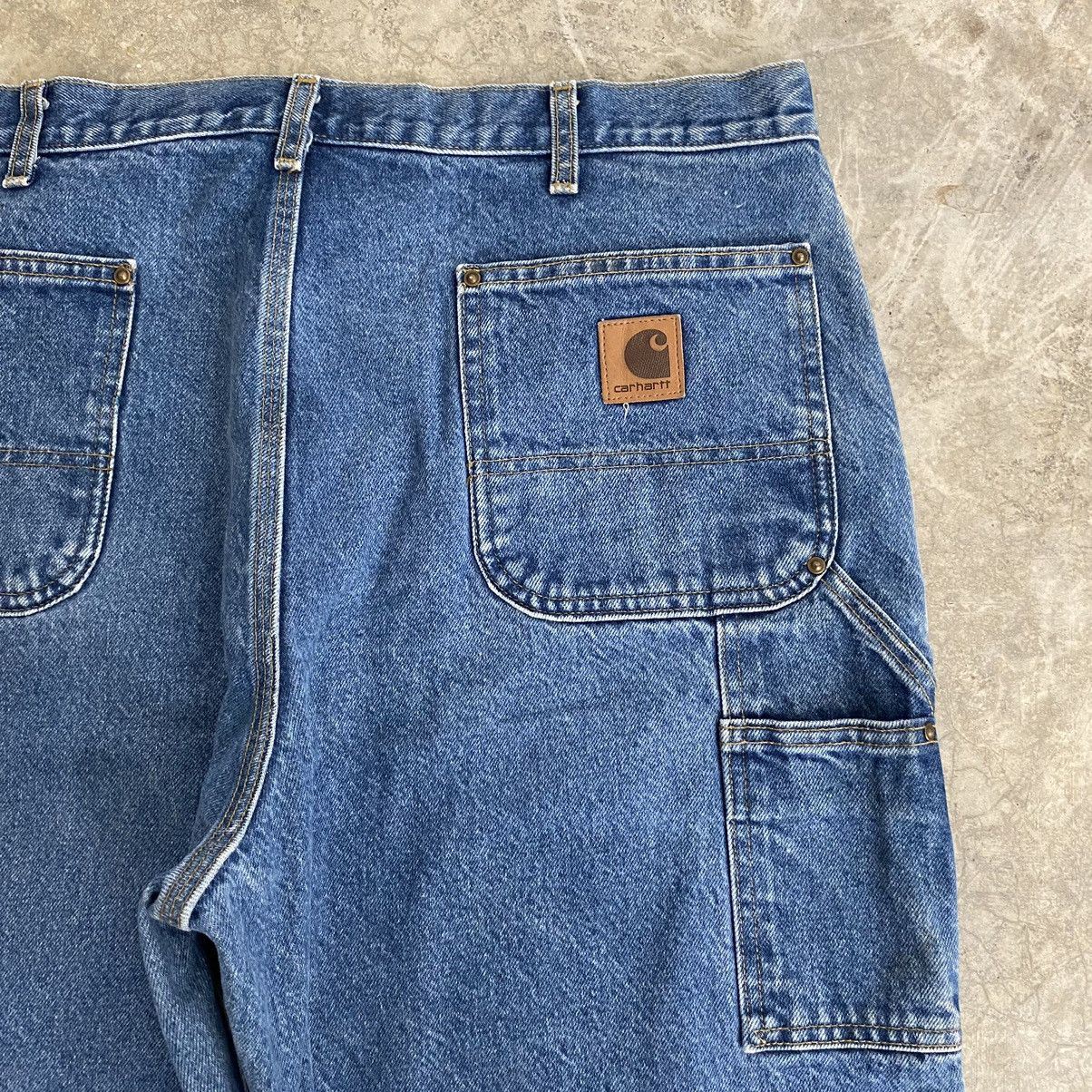 Carhartt VTG Carhartt Double Knee Faded Blue Dirty Carpenter Denim Size US 38 / EU 54 - 20 Thumbnail