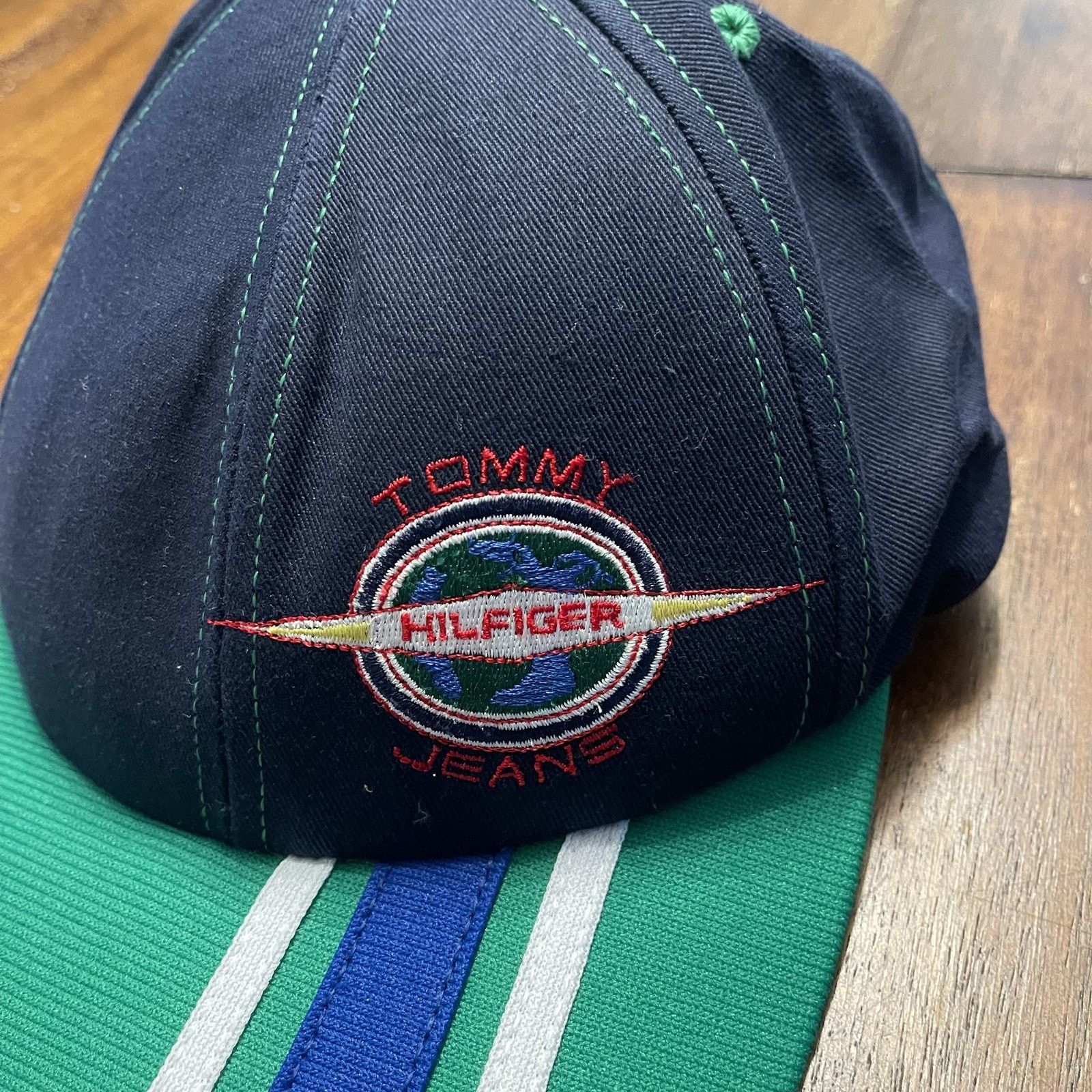 Tommy Hilfiger Tommy Hilfiger Hat Cap Strap Back Embroidered Globe Jeans Size ONE SIZE - 3 Thumbnail