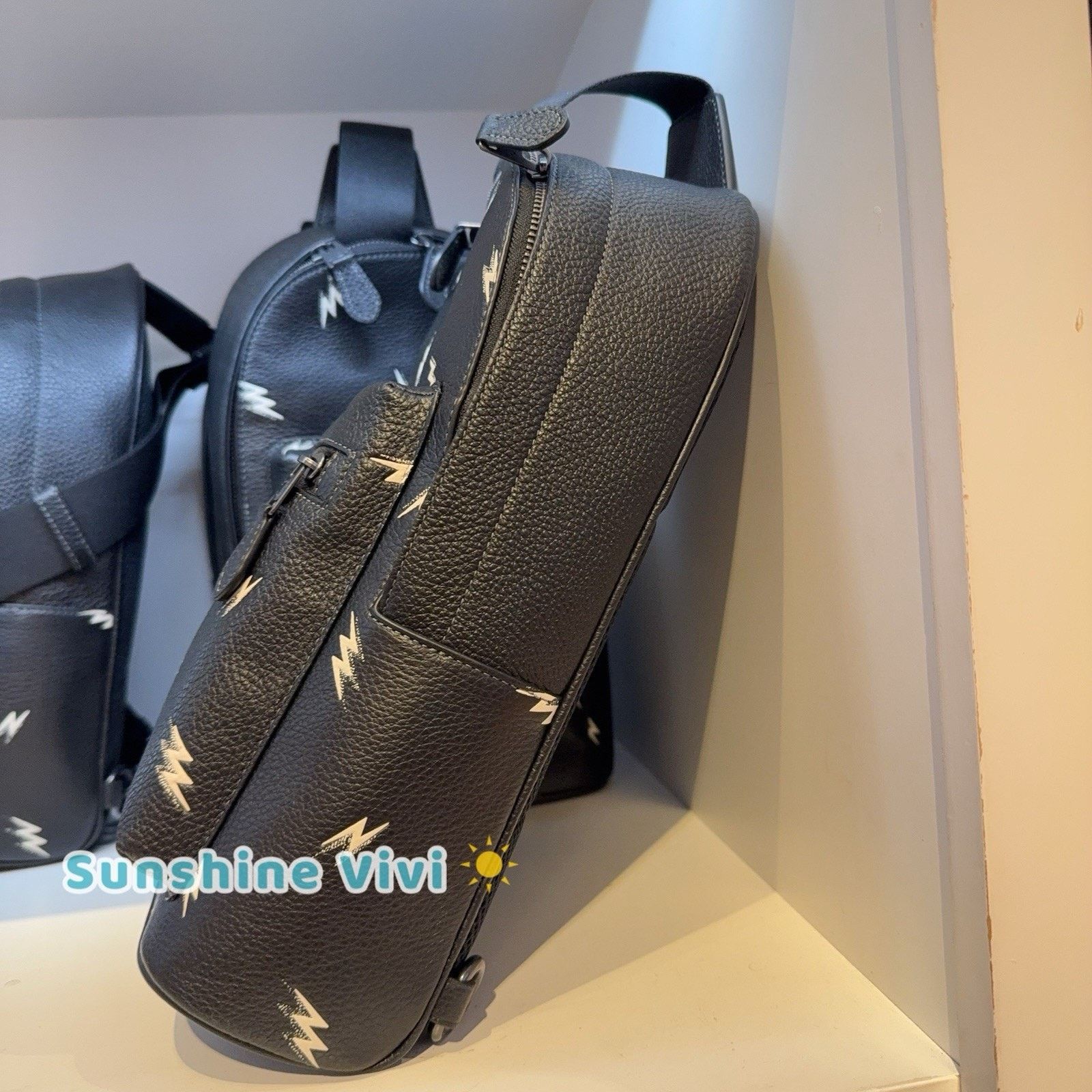 Coach NWT Coach West Pack With Lightning Bolt CDC77 Gunmetal/Black Size ONE SIZE - 6 Thumbnail