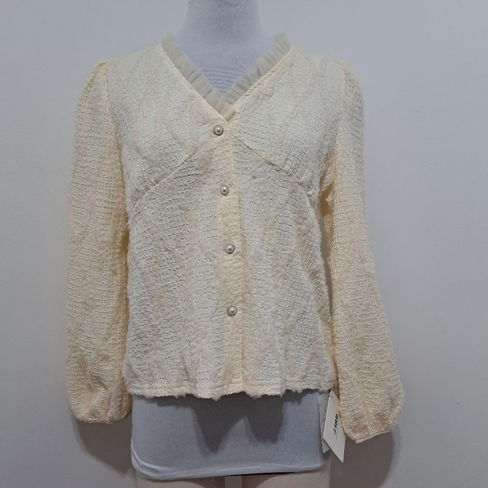 Other J. ING Korean Style Lace Trim V Neck Button Front Blouse Sma Size M / US 6-8 / IT 42-44 - 14 Thumbnail