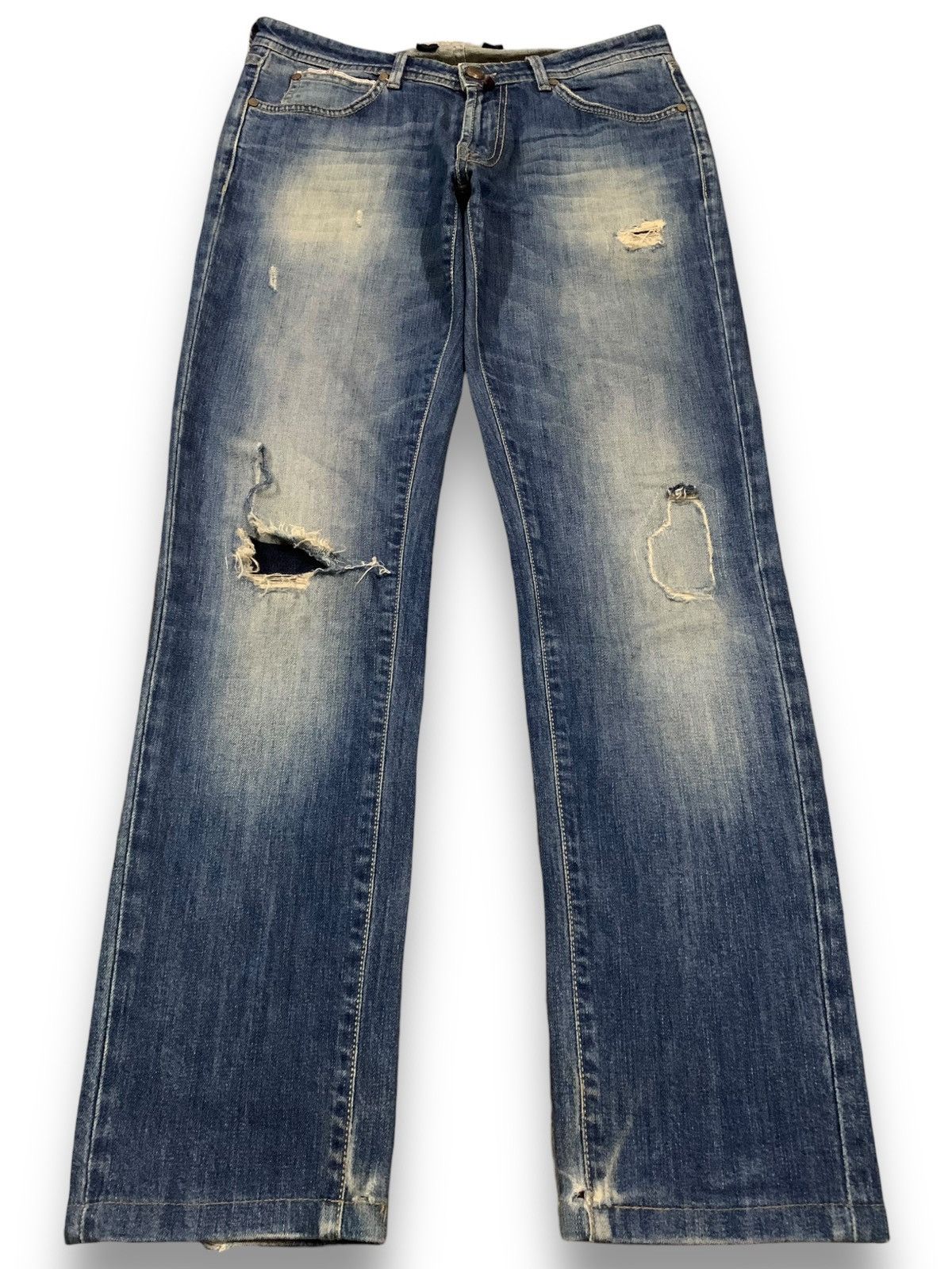 Briglia 1949 Slim Fit Patches Distressed Grunge Punk Jeans