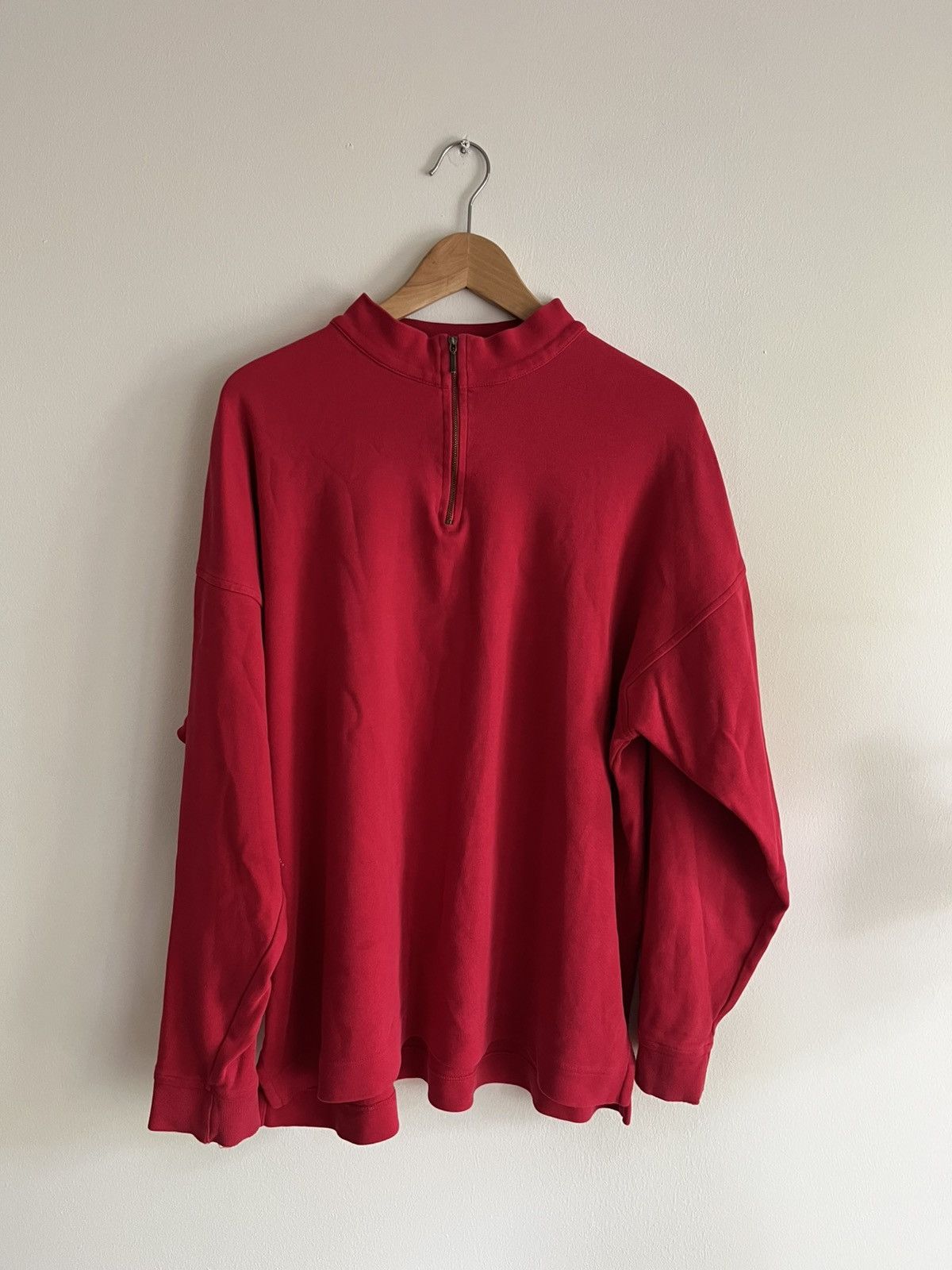 Gap × Vintage GAP Red Quarter Mock Neck USA 90s 80s 100% Big