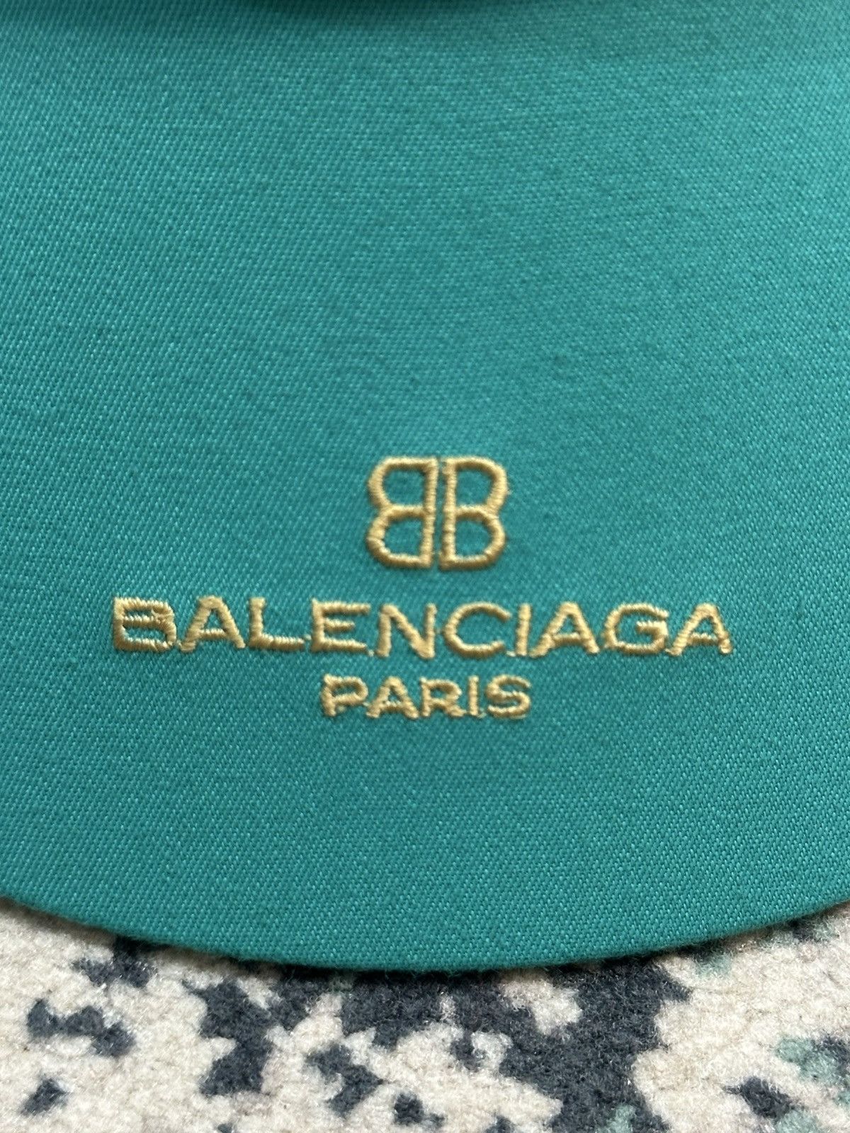 Balenciaga 1990 - Balenciaga BB Logo Visor Hats (Turquoise) Size ONE SIZE - 6 Thumbnail
