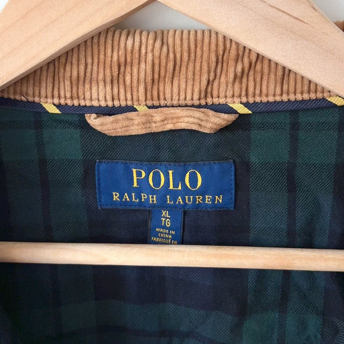 Polo Ralph Lauren Corduroy Bomber Jacket Plaid Flannel Lined Size US XL / EU 56 / 4 - 4 Thumbnail