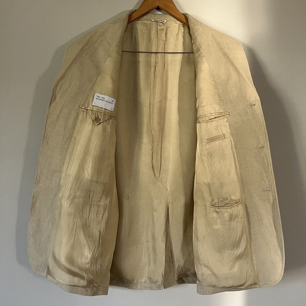 Alexander McQueen Vintage Alexandr Mcqueen Linen Blazer Size 46R - 2 Thumbnail