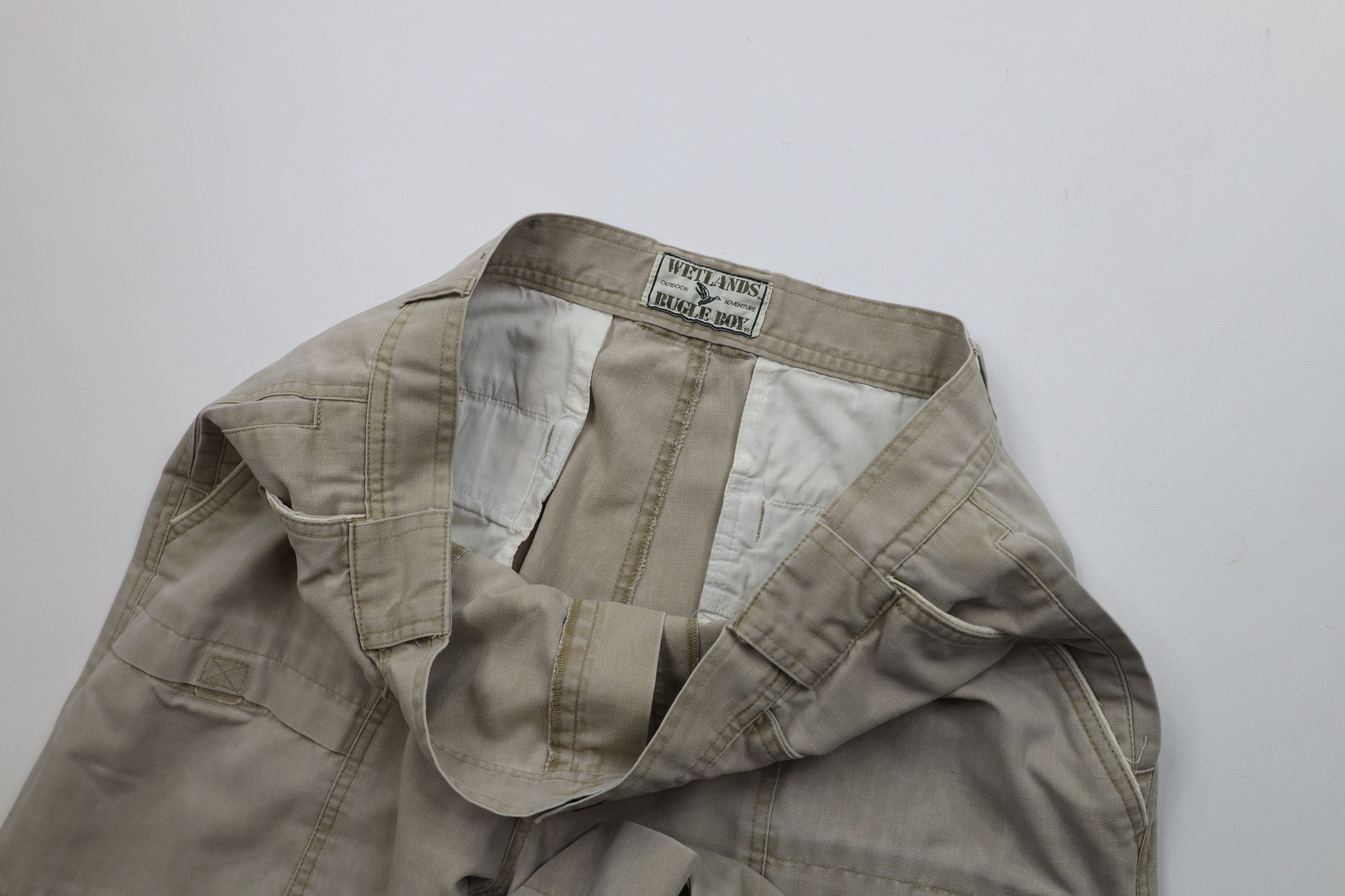 Vintage Vintage 90s Streetwear Wide Leg Front Cargo Pants Beige Size US 36 / EU 52 - 8 Thumbnail