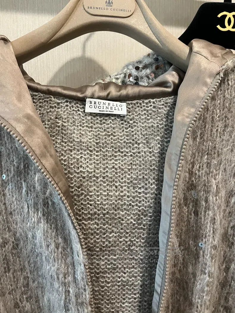 Brunello Cucinelli Brunello Cucinelli Sequined mohair hooded jacket Size S / US 4 / IT 40 - 4 Thumbnail