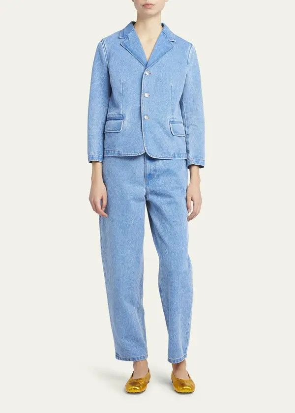 Marni o1w1db11125 Baby Simple Denim Jacket in Blue Size M / US 6-8 / IT 42-44 - 8 Thumbnail