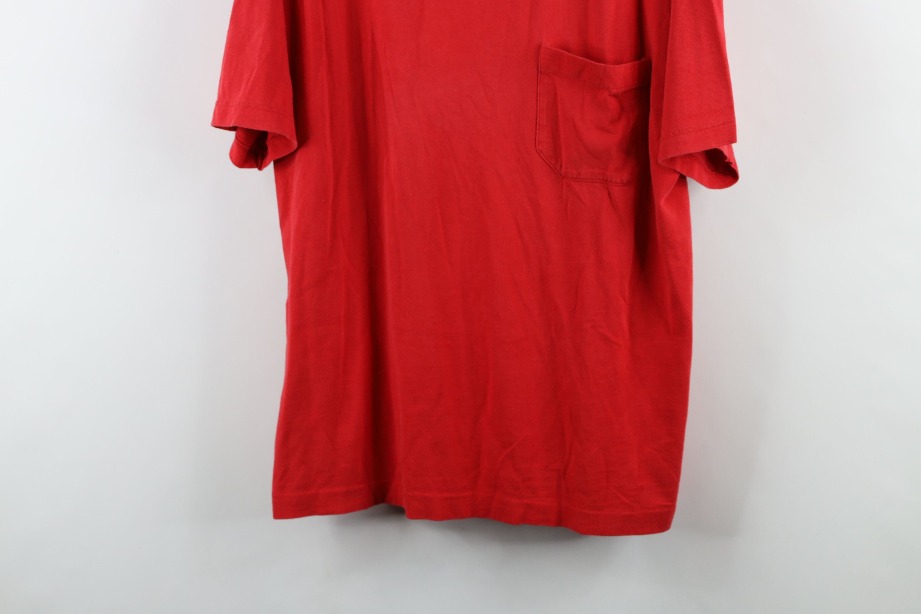 Vintage Vintage 90s Streetwear Baggy Pocket T-Shirt Red Cotton USA Size US XL / EU 56 / 4 - 3 Thumbnail