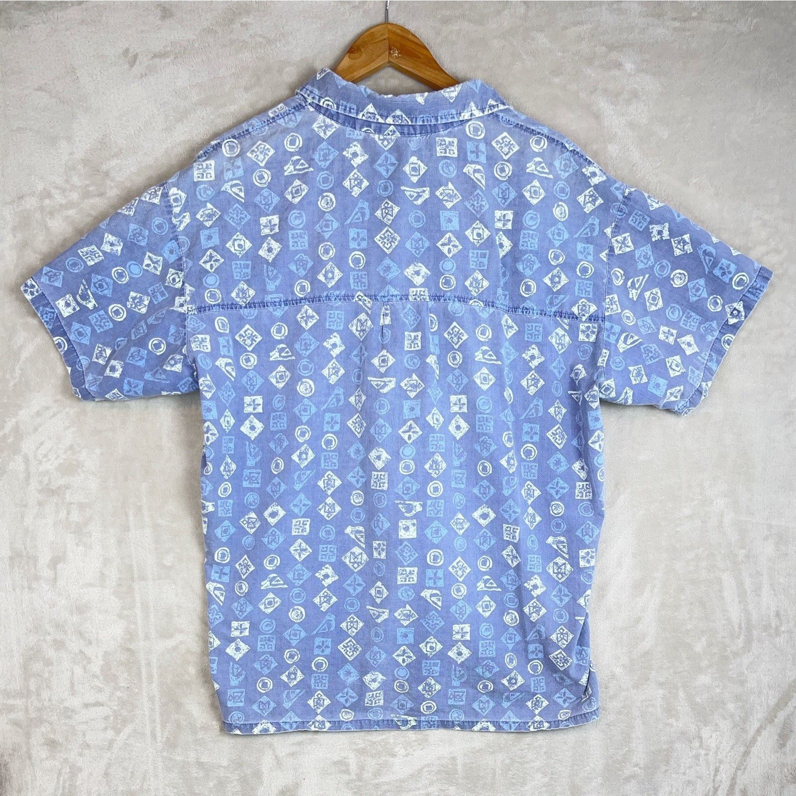 Quiksilver Quicksilver Master Plan Blue Cross Wave Shirt Men's M 90s Size US M / EU 48-50 / 2 - 6 Thumbnail