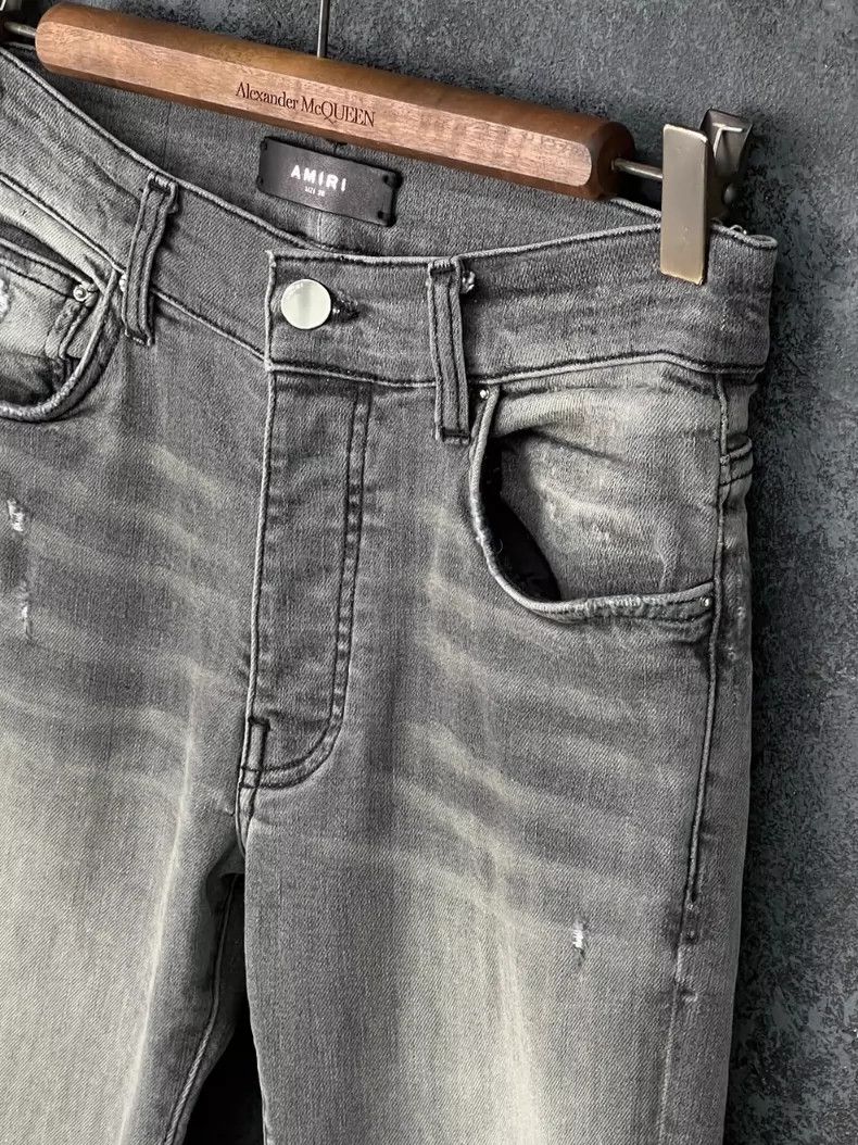 Amiri Amiri Smoke gray distressed pure cotton jeans Size US 28 / EU 44 - 4 Thumbnail