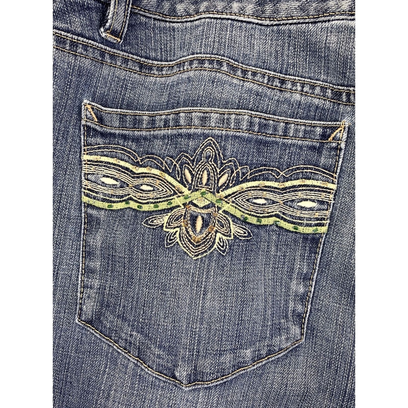 Talbots Talbots Petites Stretch Embroidered Denim Jeans Womens Size 12P Blue Cotton Blend Straight - Mens? Size 34" / US 12 / IT 48 - 6 Thumbnail