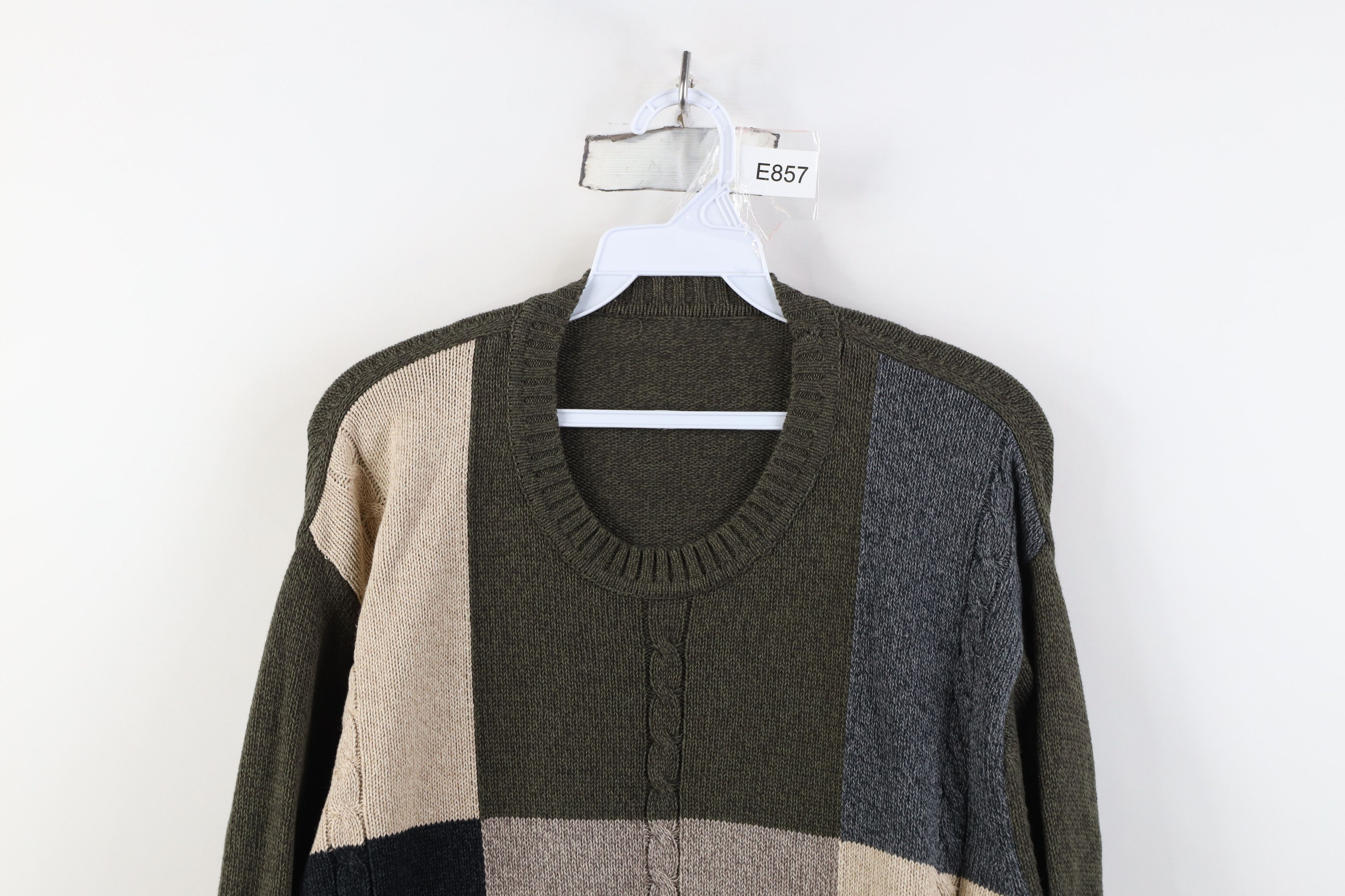 Vintage Vintage 90s Streetwear Ribbed Cable Knit Crewneck Sweater Size US XL / EU 56 / 4 - 2 Thumbnail