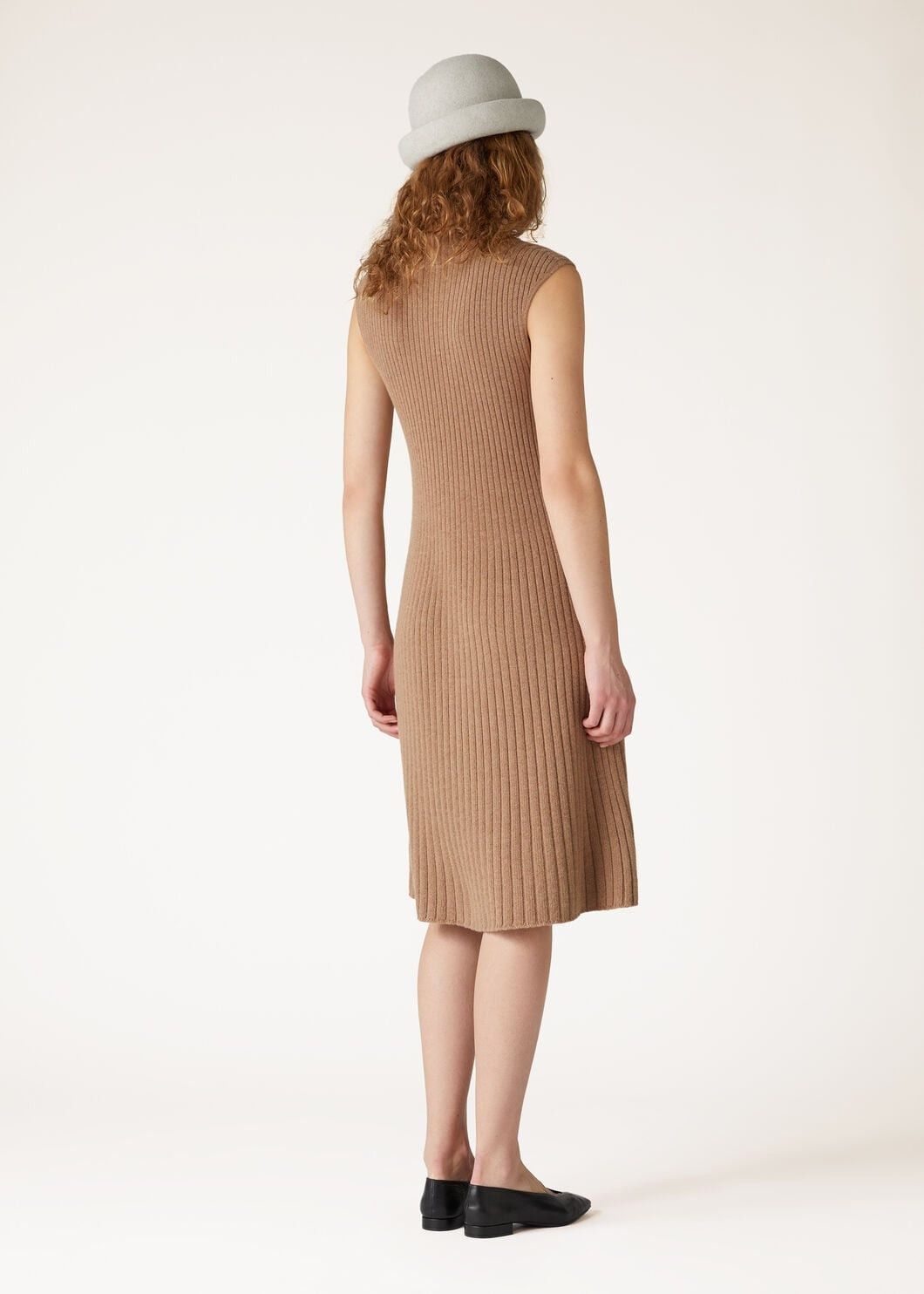 Loro Piana o1srvl11e0825 FAO5744 Cervatto Midi Dress in Brown Size L / US 10 / IT 46 - 4 Thumbnail